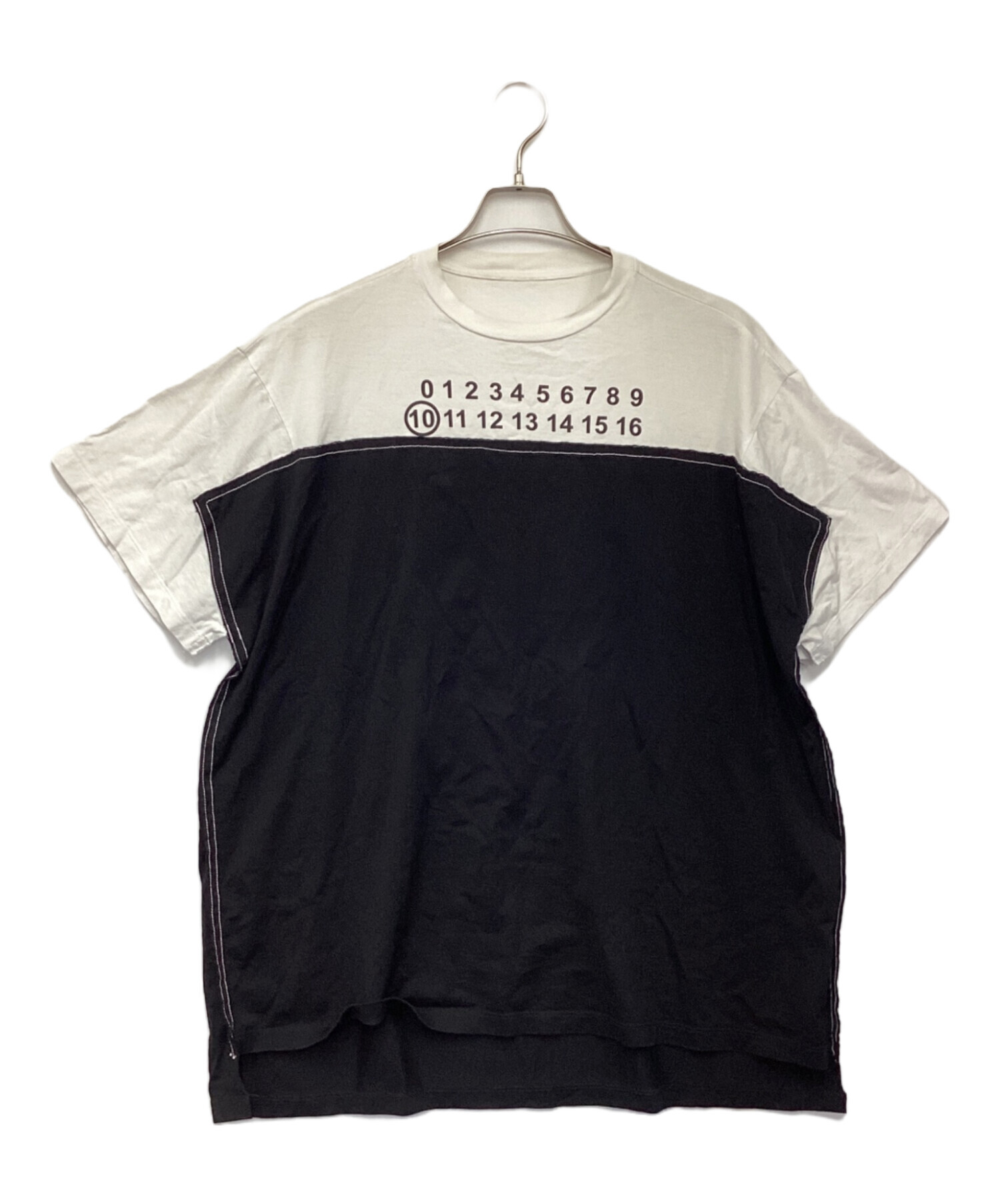 中古・古着通販】Maison Margiela (メゾンマルジェラ) オーバーサイズ スプライス ロゴ Tシャツ ブラック サイズ:46｜ブランド・古着通販  トレファク公式【TREFAC FASHION】スマホサイト