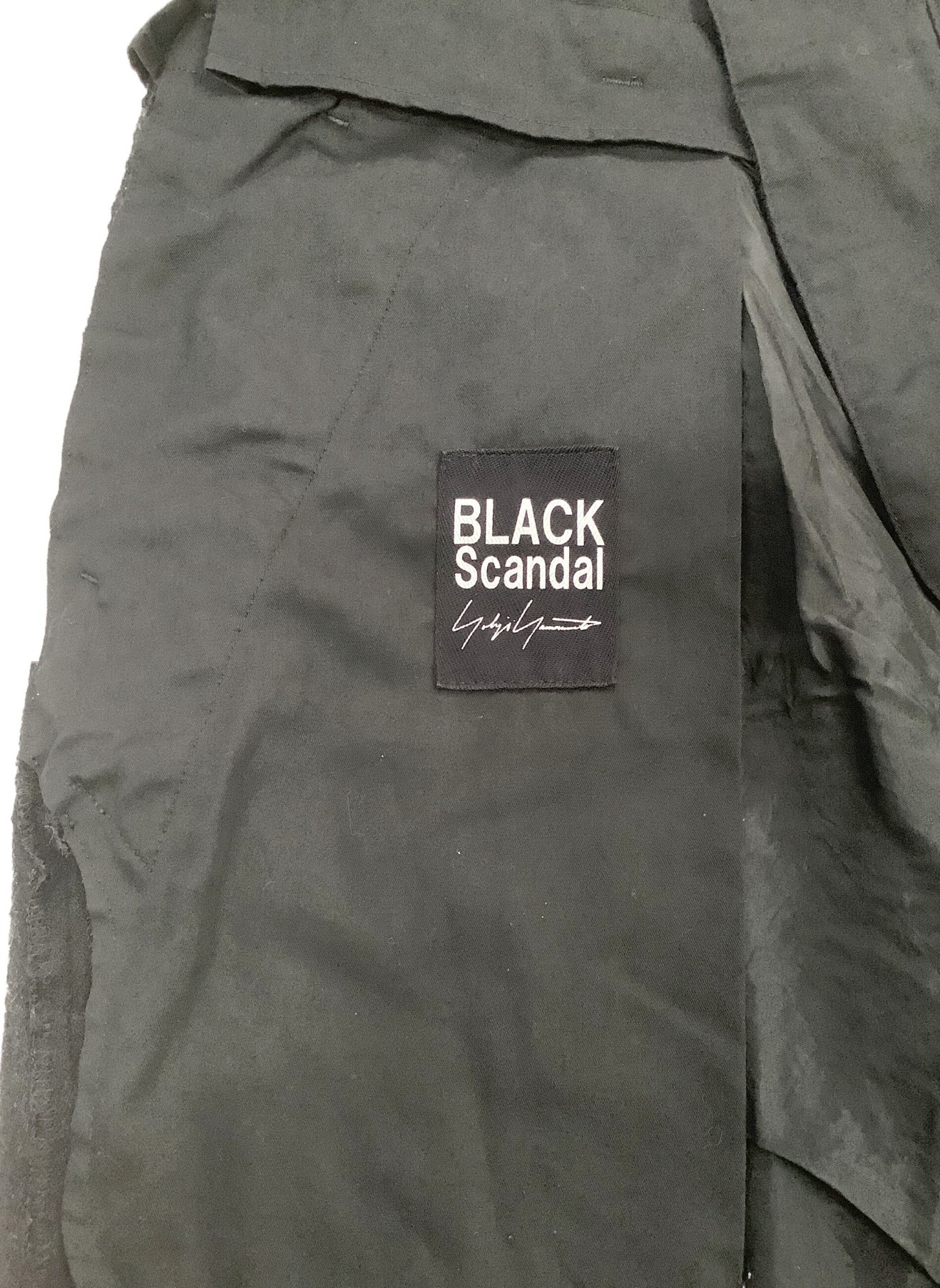 Yohji Yamamoto BLACK SCANDAL (ヨウジヤマモト ブラックスキャンダル) ウール・レーヨンスラックス ブラック  サイズ:SIZE 3