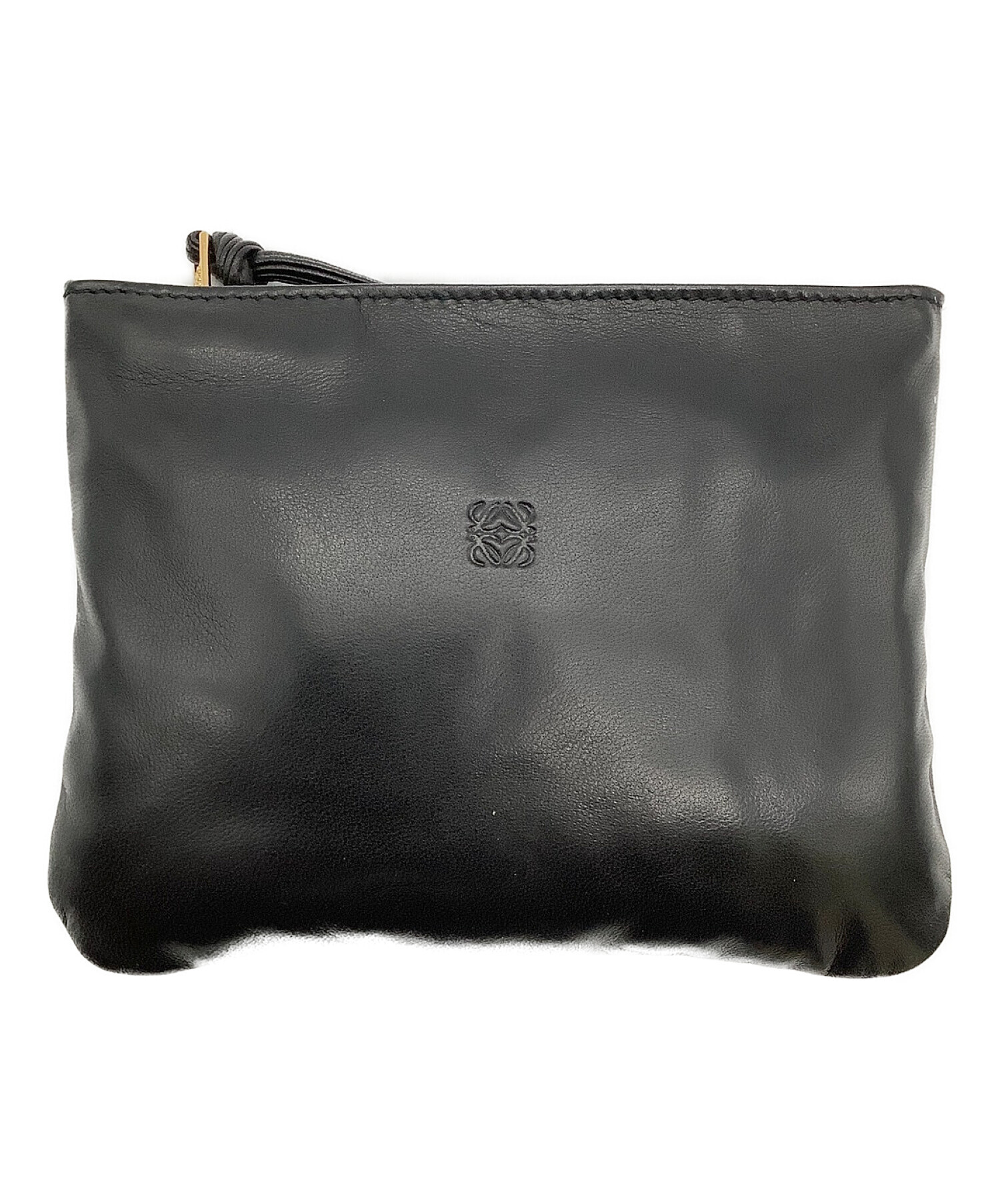 中古・古着通販】LOEWE (ロエベ) レザーポーチ ブラック｜ブランド