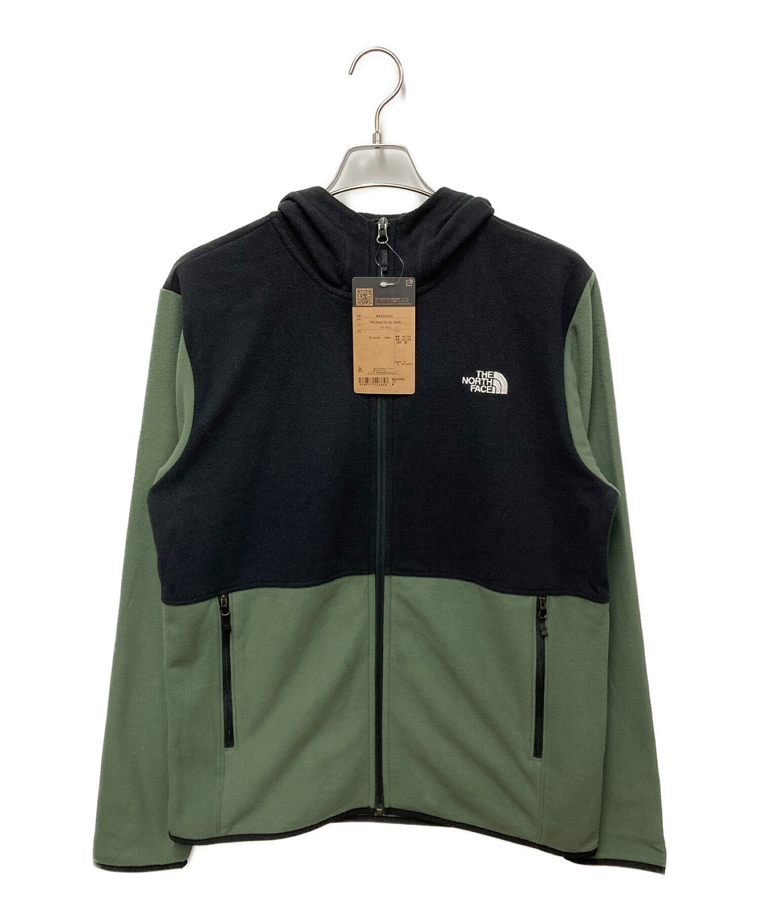 THE NORTH FACE (ザ ノース フェイス) フリースジャケット ブラック×グリーン サイズ:M