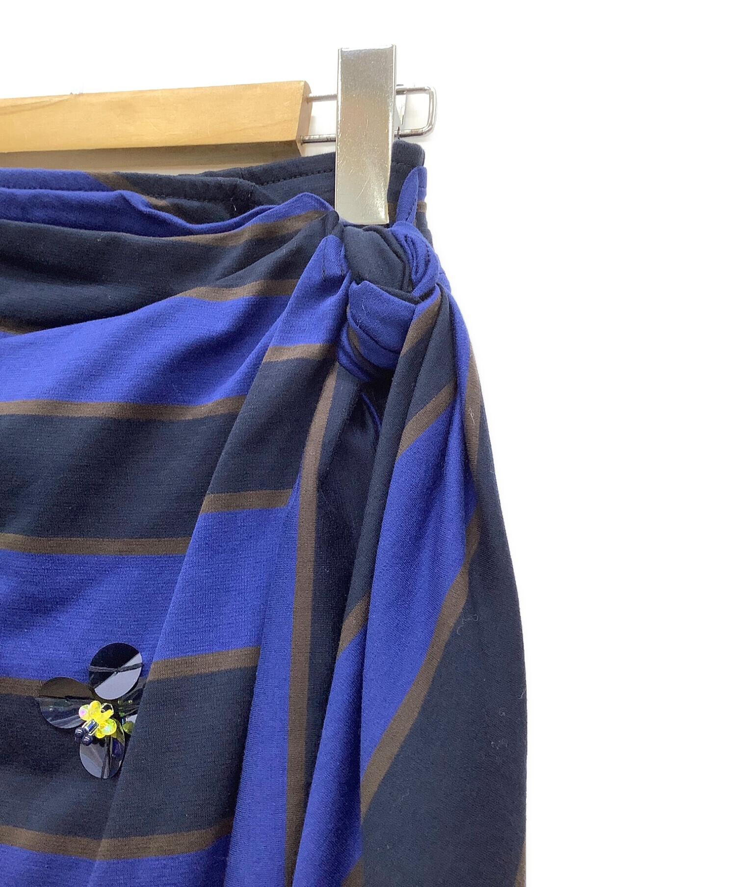 MUVEIL (ミュベール) ボーダースカート ブルー サイズ:36 未使用品