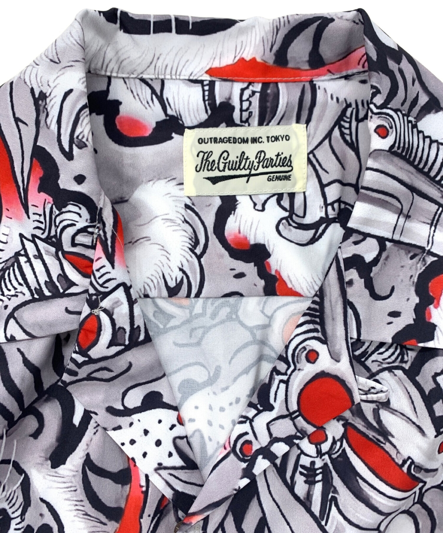 WACKO MARIA (ワコマリア) TIM LEHI (ティム リーハイ) HAWAIIAN SHIRT TYPE-3 ホワイト×レッド  サイズ:XL