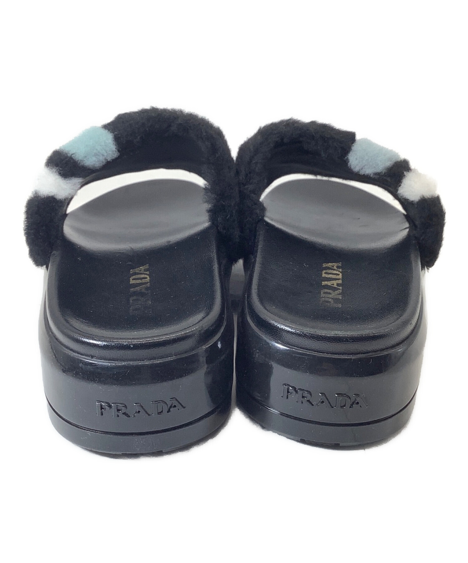 中古・古着通販】PRADA (プラダ) サンダル ブラック サイズ:22.5