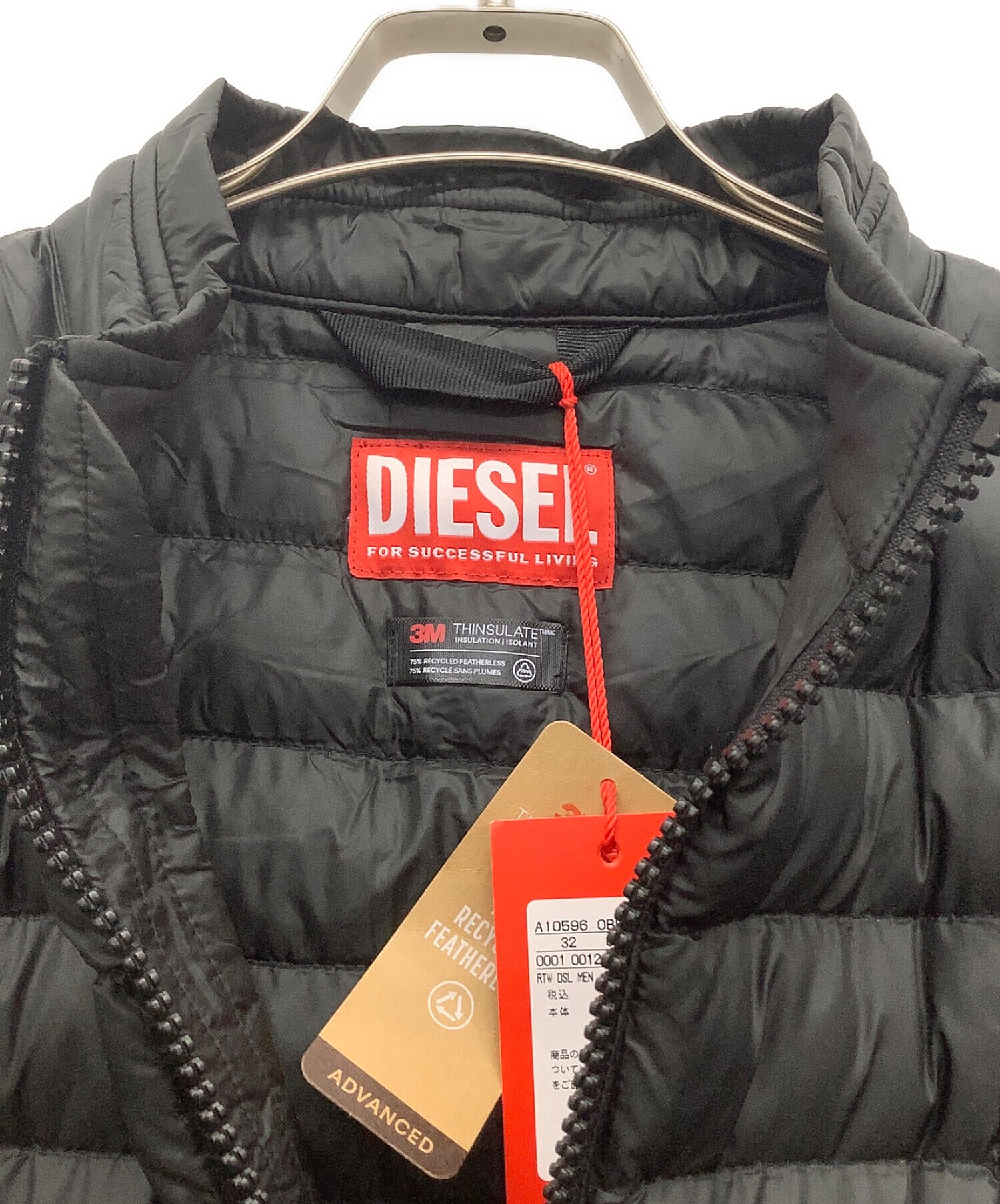 DIESEL (ディーゼル) ライトダウンジャケット ブラック サイズ:48 未使用品