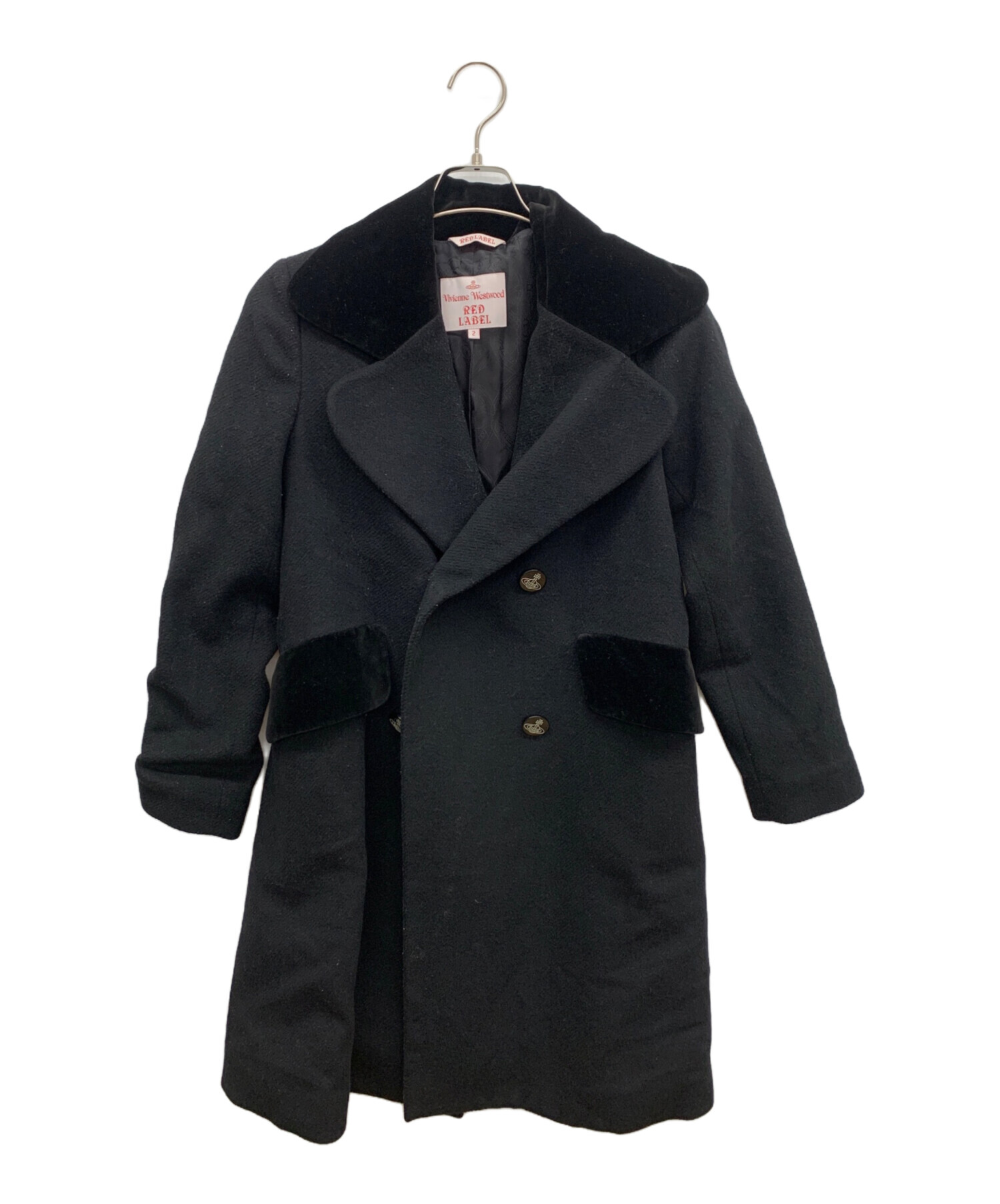 中古・古着通販】Vivienne Westwood RED LABEL (ヴィヴィアンウエストウッドレッドレーベル) チェスターコート ブラック  サイズ:2｜ブランド・古着通販 トレファク公式【TREFAC FASHION】スマホサイト