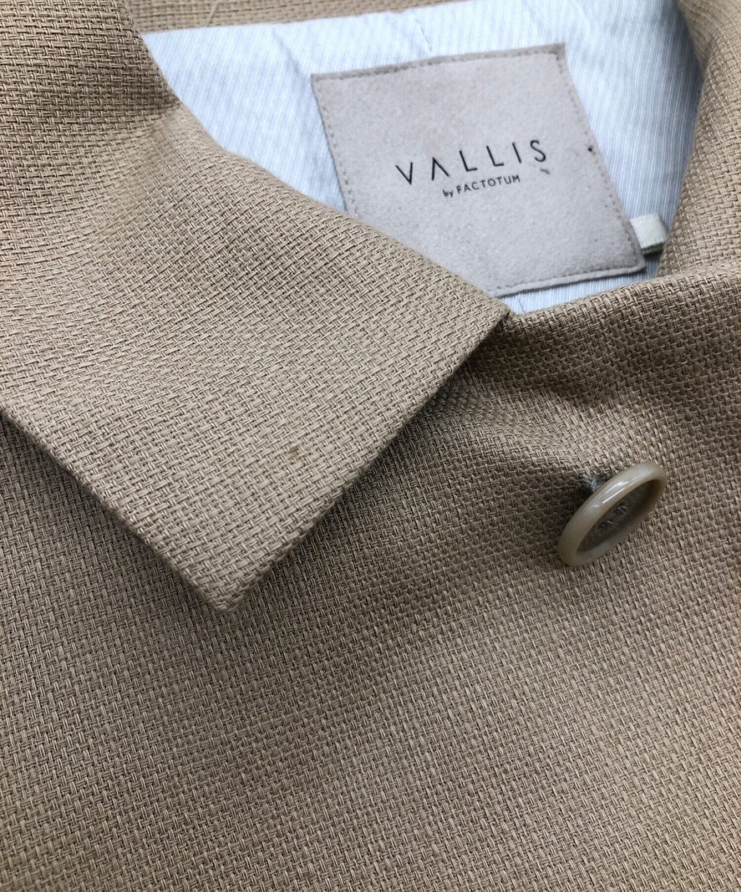 VALLIS by FACTOTUM (ヴァリス バイ ファクトタム) 綿麻ストレッチ ステンカラーコート ベージュ サイズ:SIZE 44