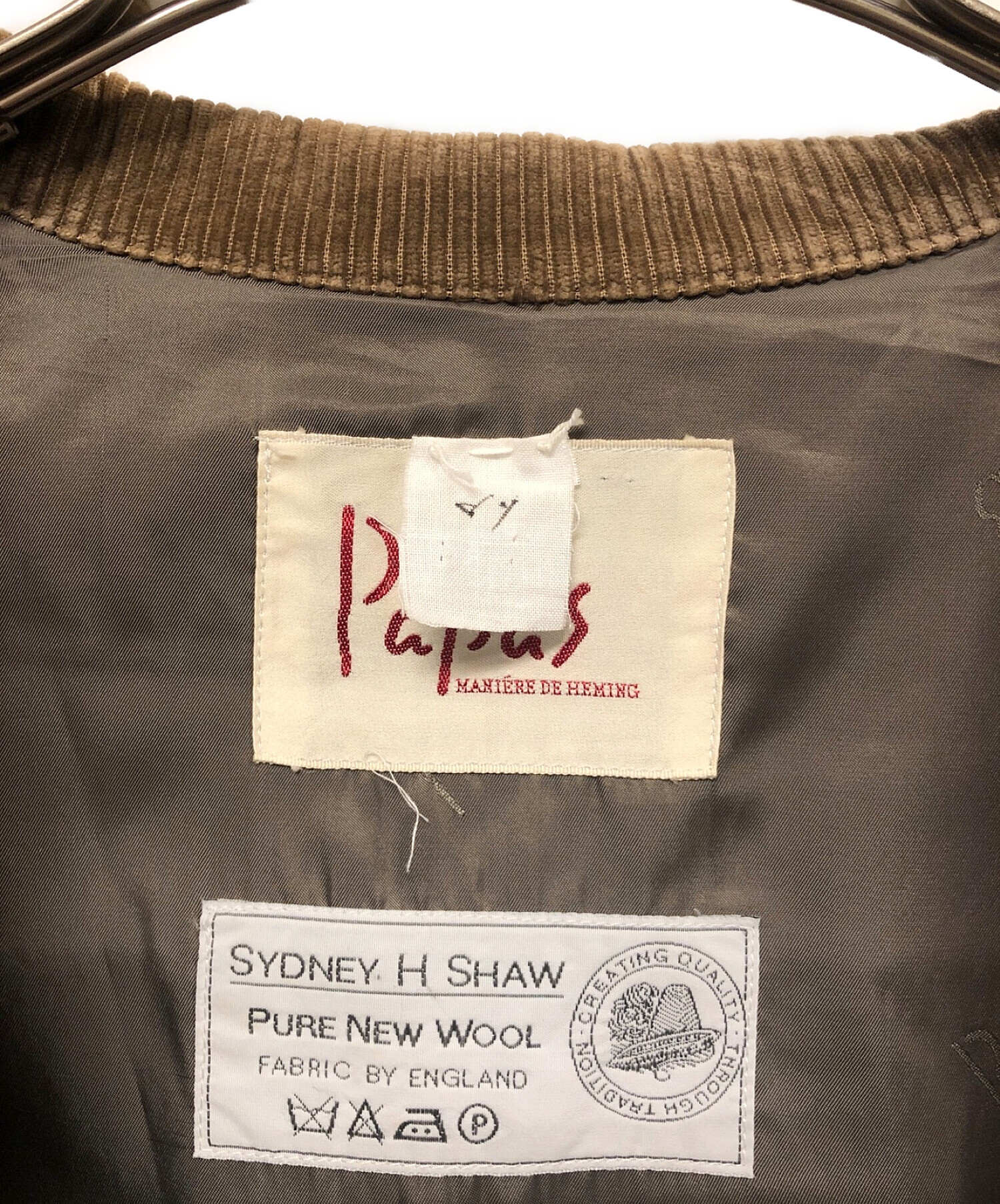 PAPAS (パパス) ツイードジャケット ブラウン サイズ:SIZE L