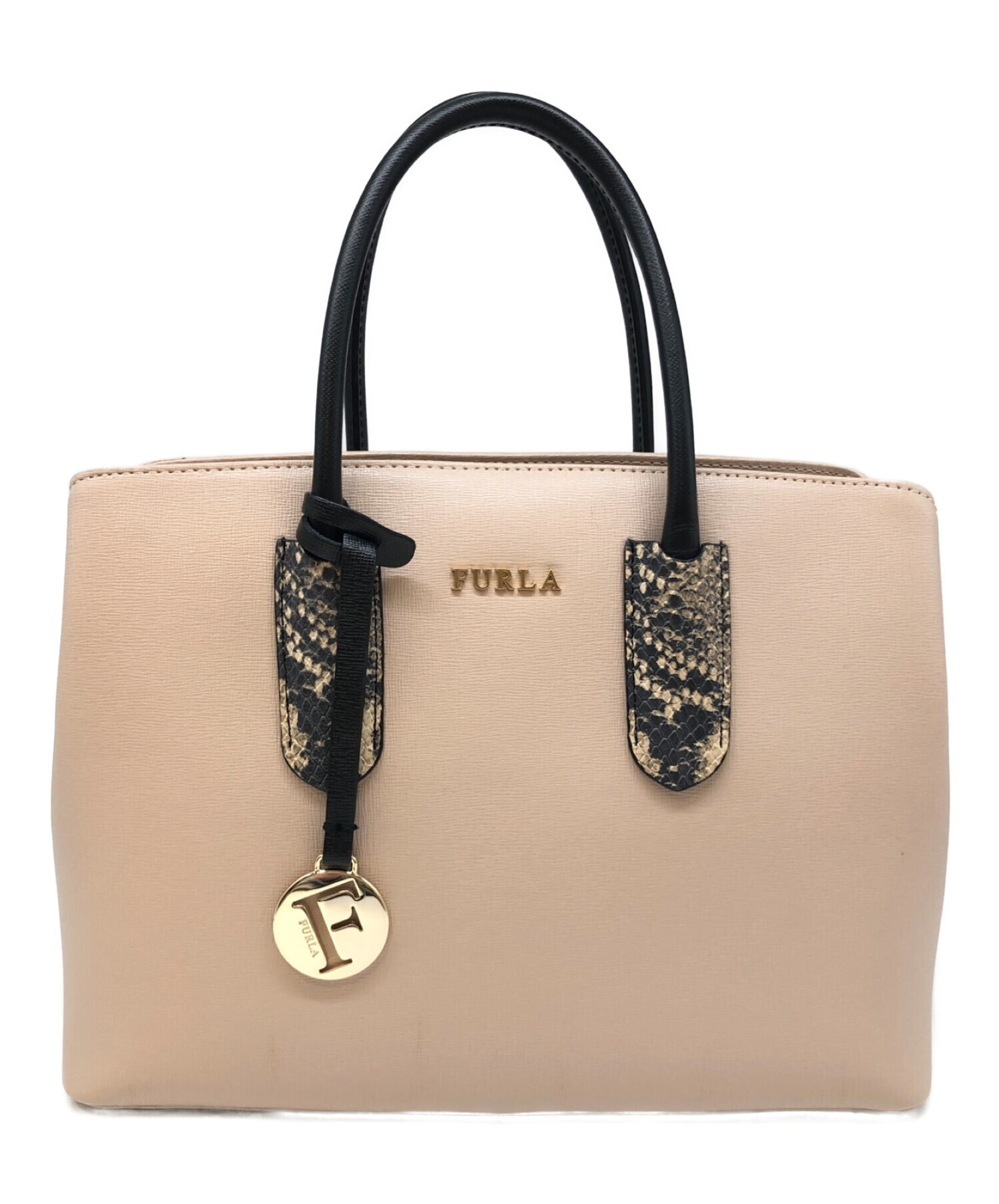 中古・古着通販】FURLA (フルラ) ハンドバッグ ベージュ｜ブランド