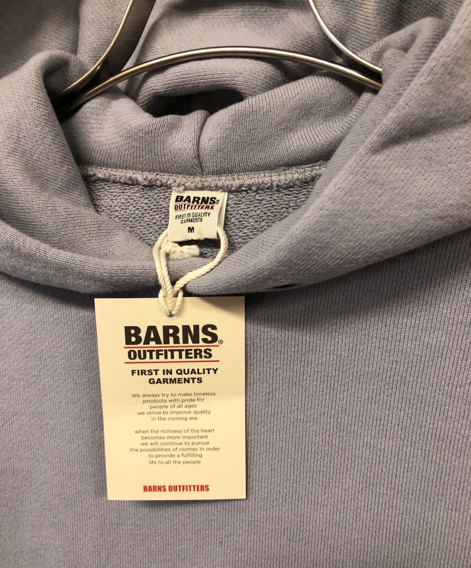 BARNS OUTFITTERS (バーンズアウトフィッターズ) パーカー グレー サイズ:SIZE M