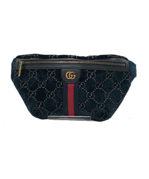 【中古・古着通販】GUCCI (グッチ) ベルトバッグ ネイビー 574968