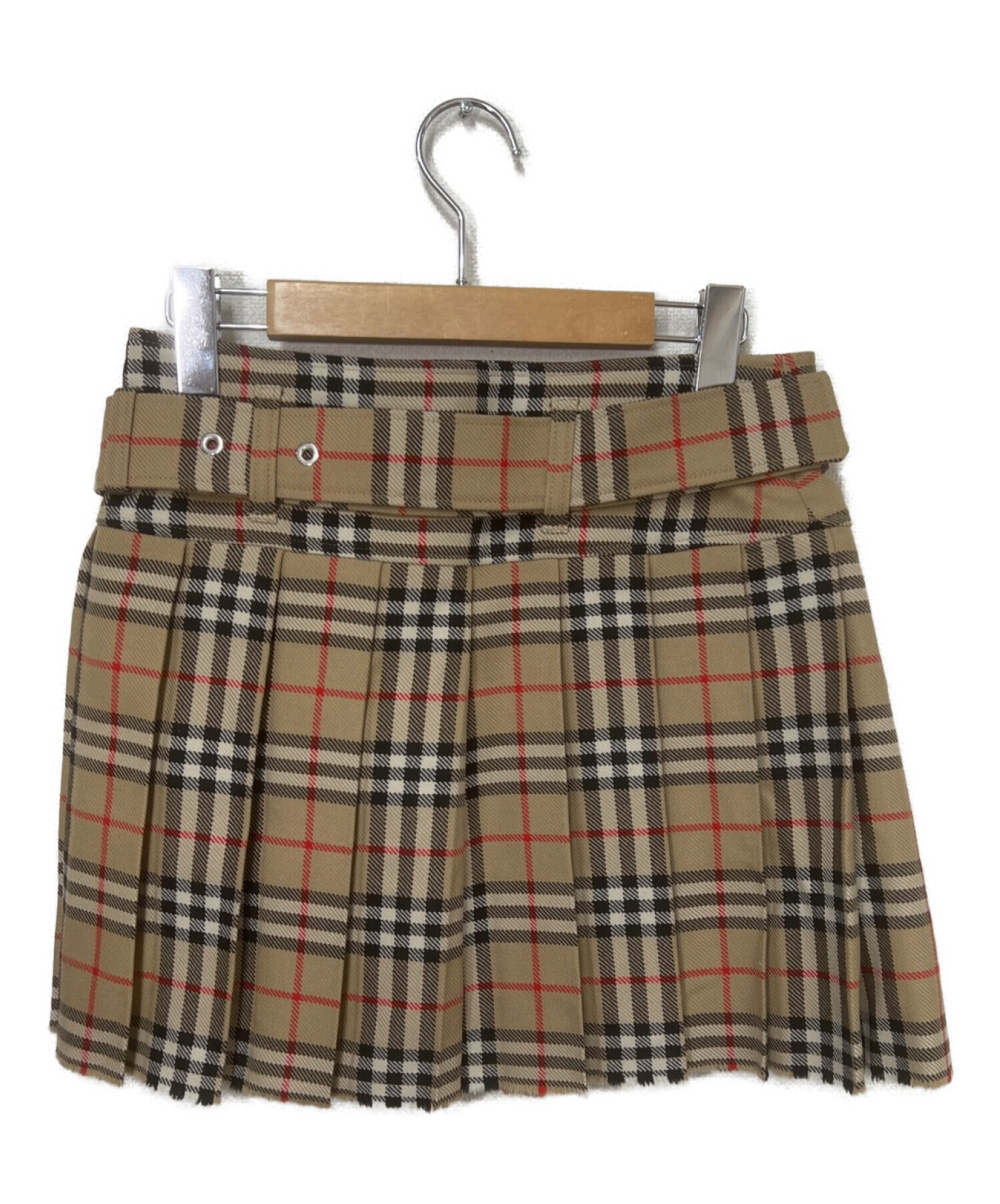 BURBERRY (バーバリー) カットオフラップスカート ベージュ サイズ:UK6