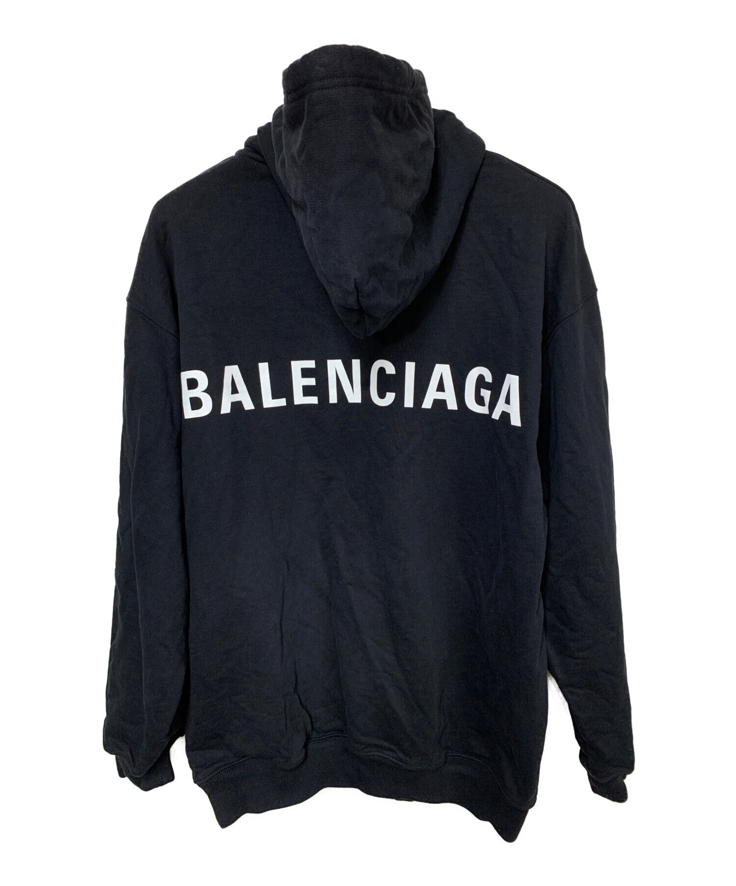 BALENCIAGA (バレンシアガ) バックロゴプルオーバーパーカー ブラック サイズ:size M