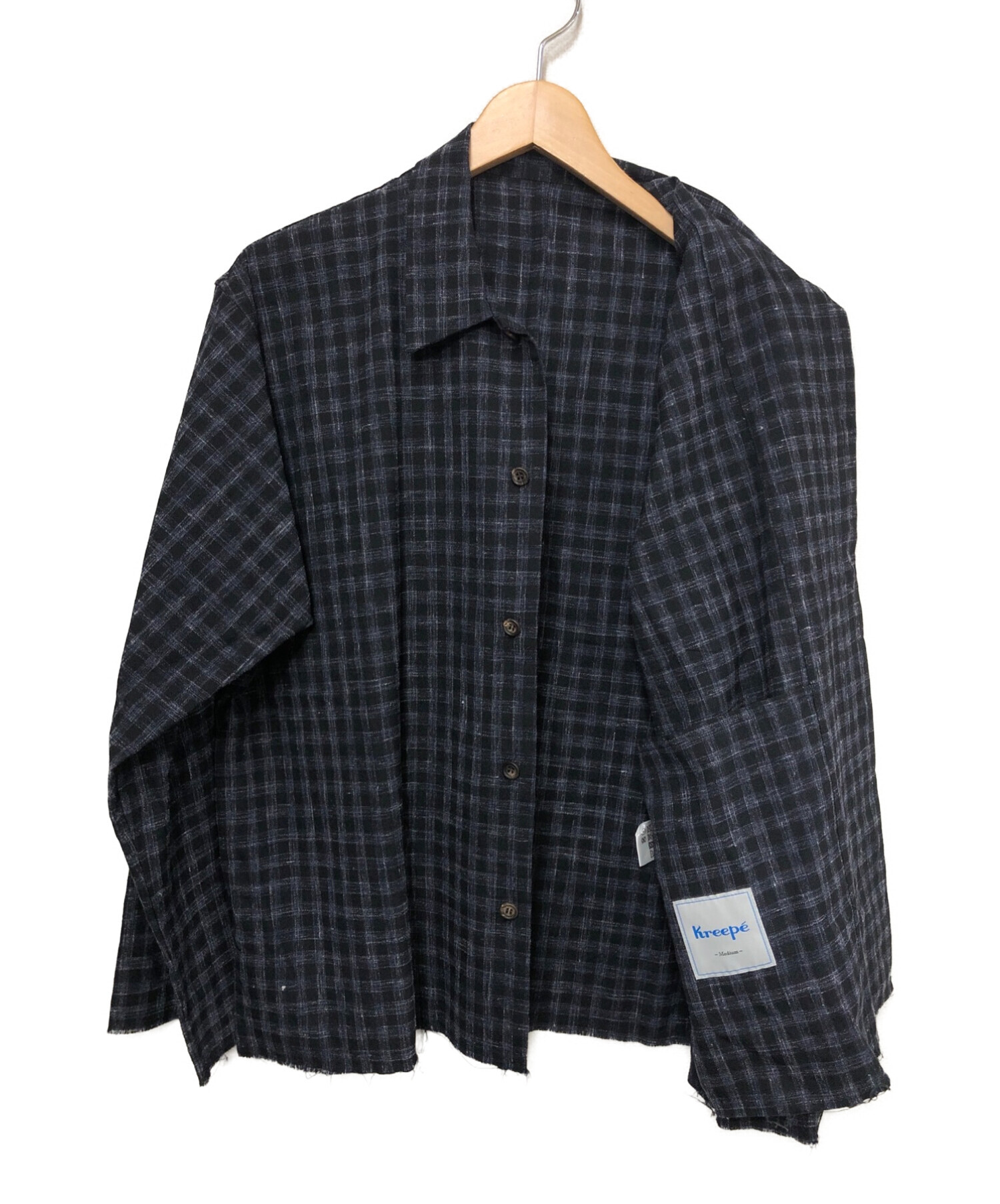 【中古・古着通販】KREEPE (クリープ) チェックシャツジャケット ブルー サイズ:size M｜ブランド・古着通販 トレファク公式【TREFAC  FASHION】スマホサイト