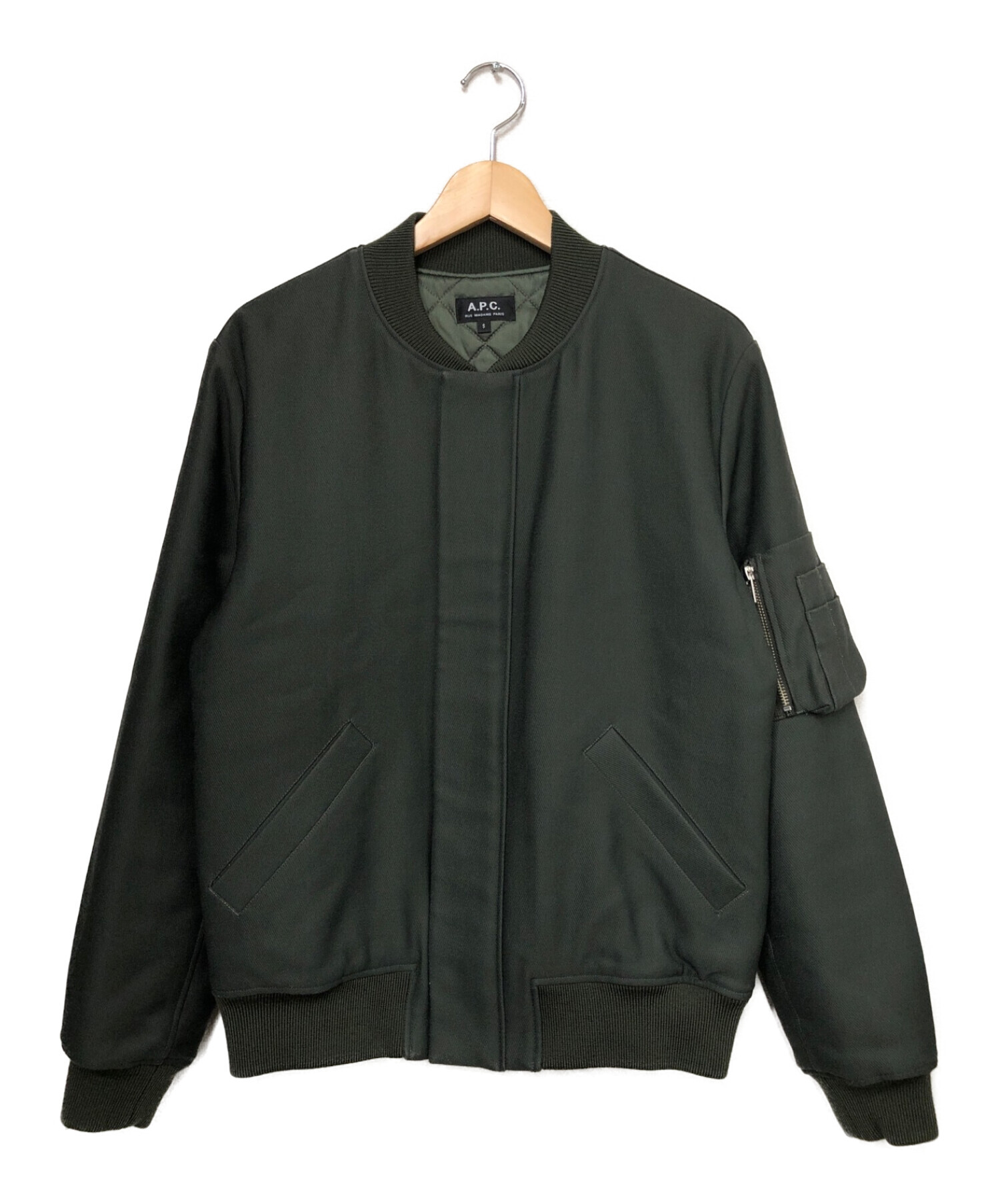 中古・古着通販】A.P.C. (アー・ペー・セー) MA-1ブルゾン グリーン サイズ:S｜ブランド・古着通販 トレファク公式【TREFAC  FASHION】スマホサイト