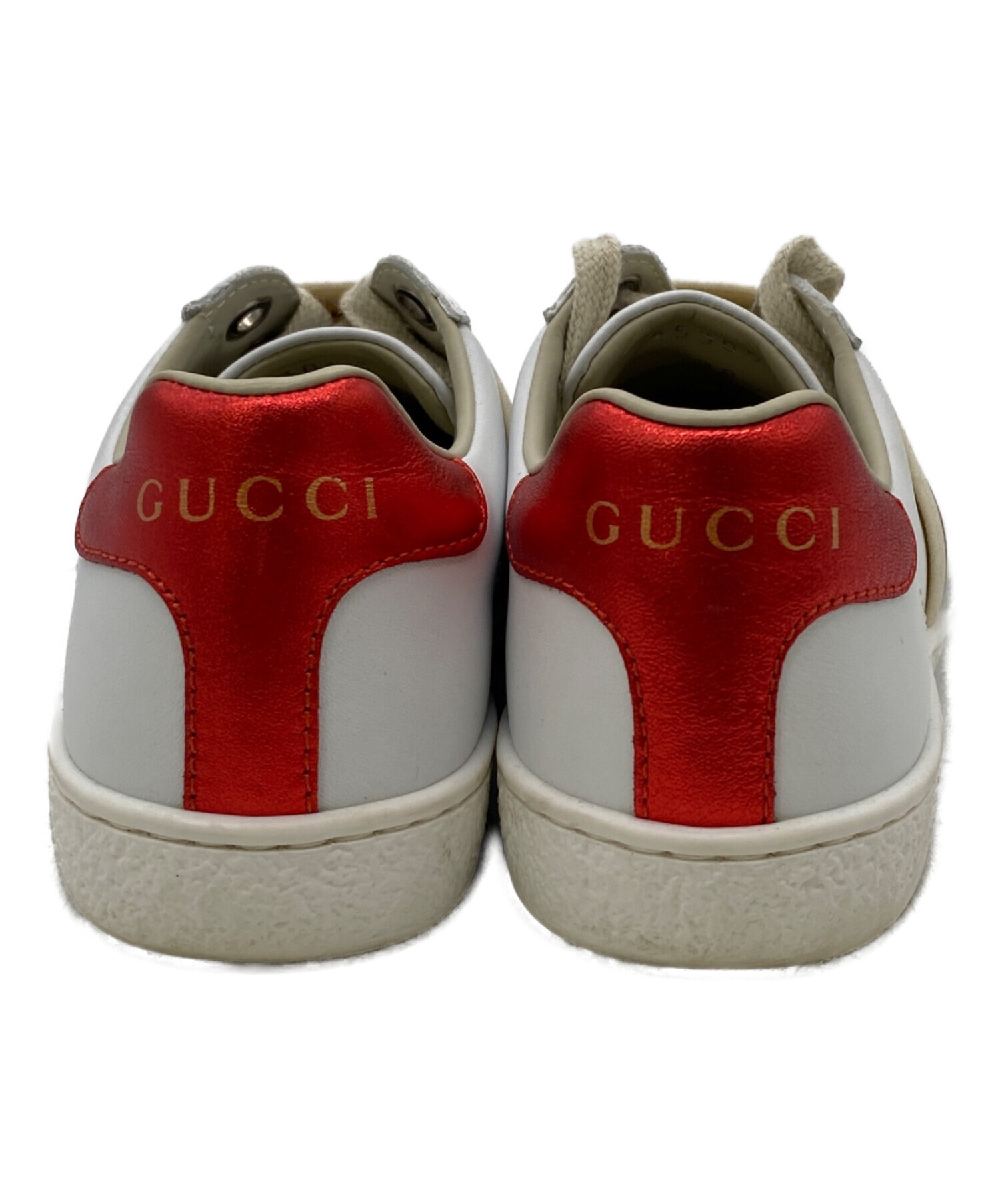 使い勝手の良い GUCCI◇ローカットスニーカー/38.5/RED/レザー/329842