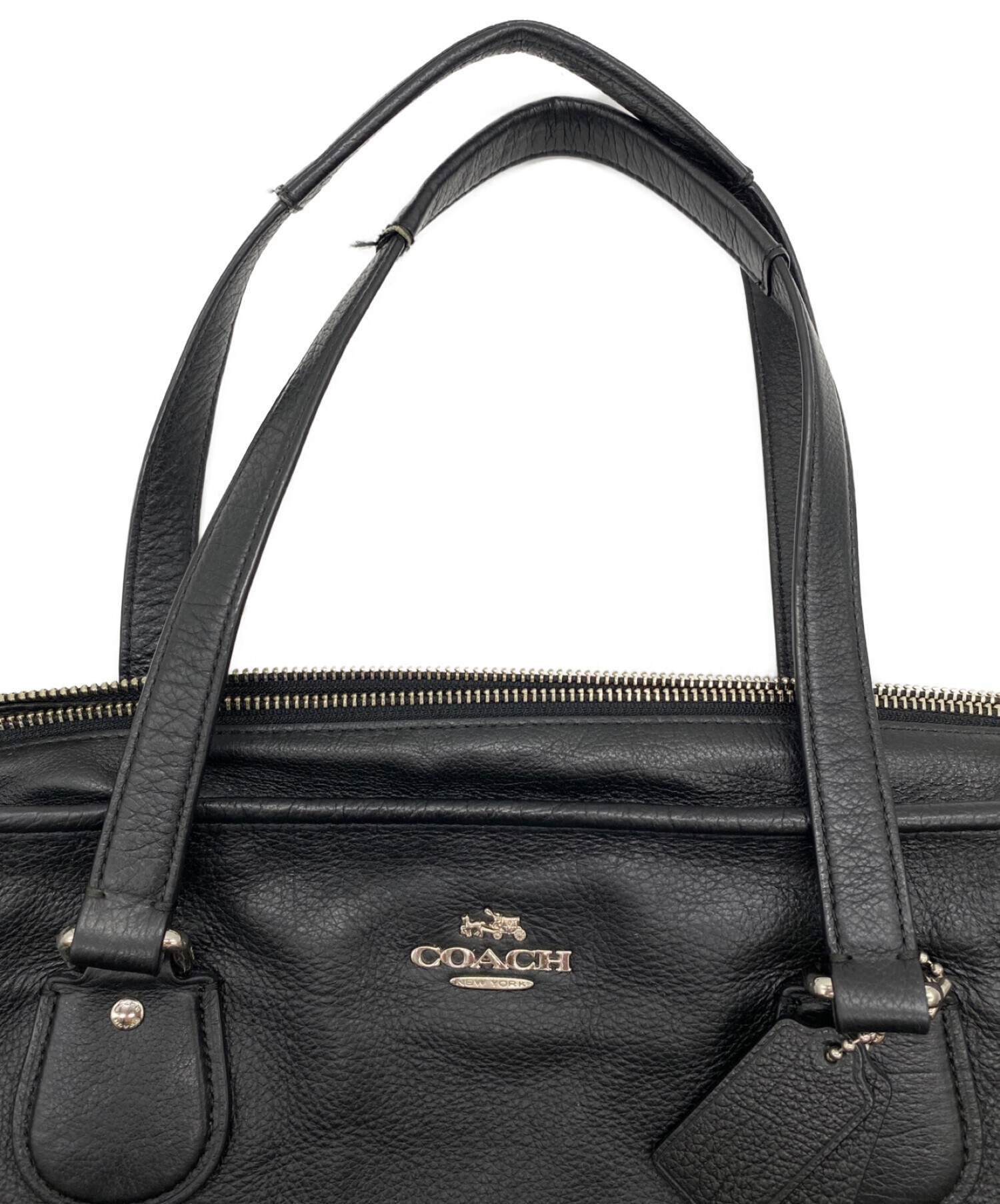 中古・古着通販】COACH (コーチ) レザートートバッグ ブラック