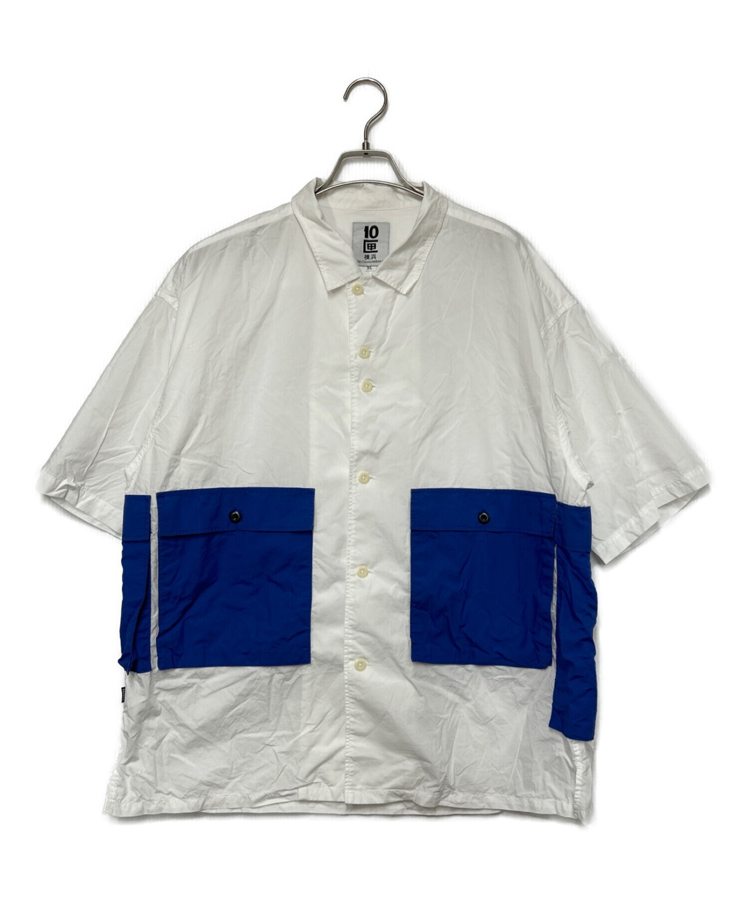 TENBOX (テンボックス) ドラッグディーラーシャツ ホワイト×ブルー サイズ:size XL