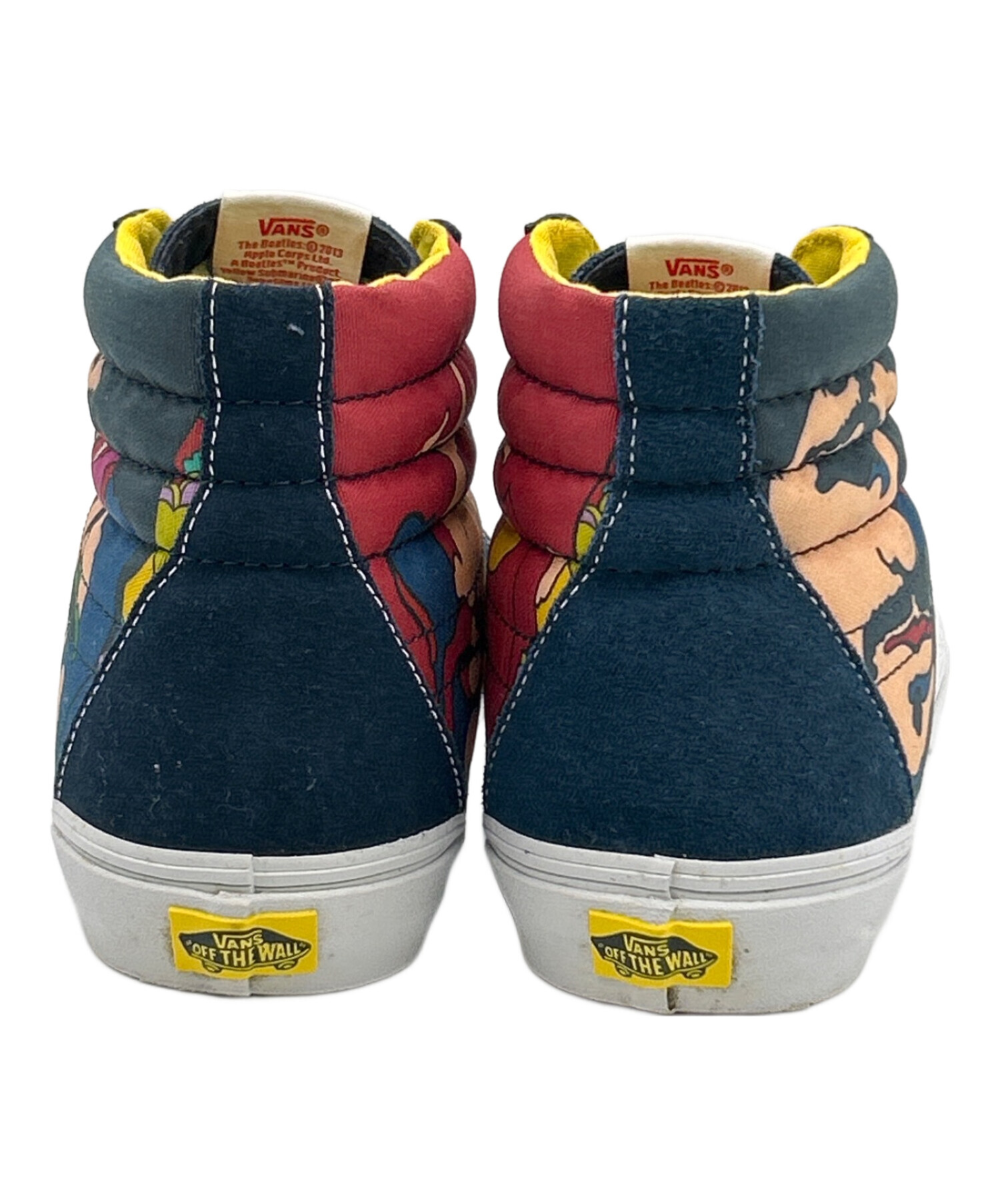 VANS (バンズ) THE BEATLES (ビートルズ) ハイカットスニーカー ネイビー×イエロー サイズ:US9.5