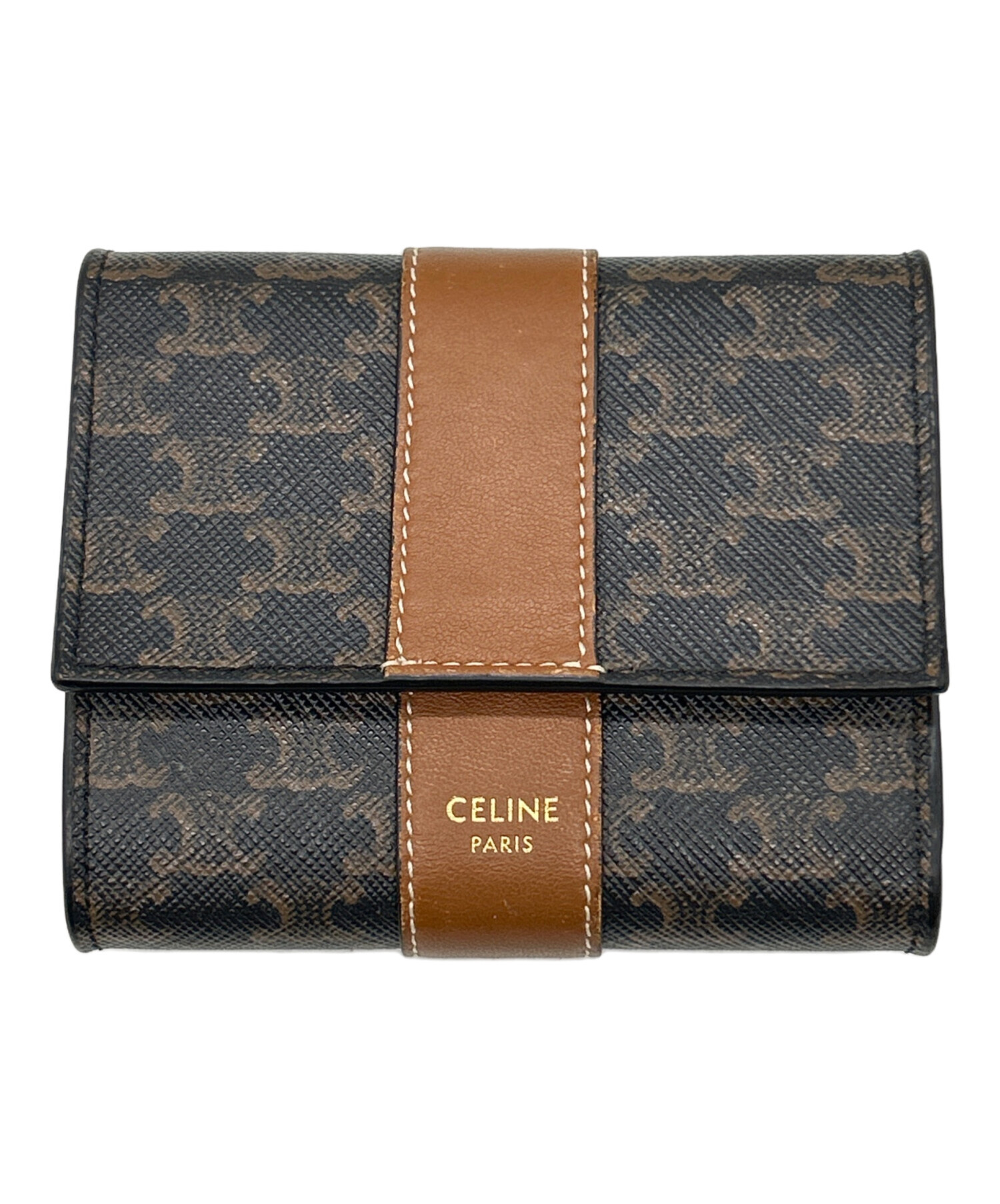 中古・古着通販】CELINE (セリーヌ) 3つ折り財布 ブラック×ブラウン｜ブランド・古着通販 トレファク公式【TREFAC  FASHION】スマホサイト