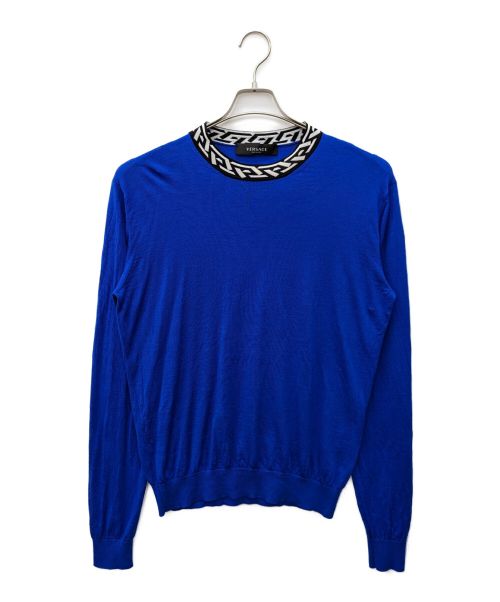 ブルーBLUEVersace セーター　ブルー　メドューサ　size50