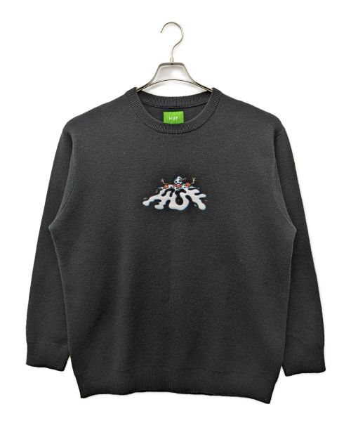 中古・古着通販】HUF (ハフ) クルーネックニット ブラック サイズ:XL