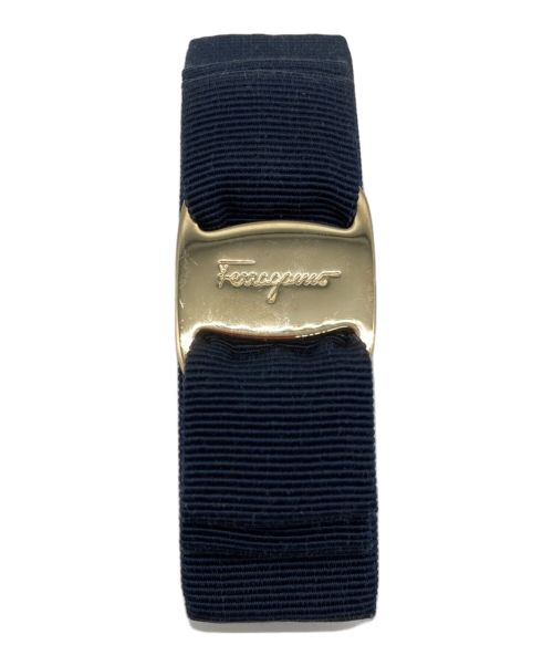 【中古・古着通販】Salvatore Ferragamo (サルヴァトーレ フェラガモ) バレッタ ゴールド×ネイビー｜ブランド・古着通販  トレファク公式【TREFAC FASHION】スマホサイト