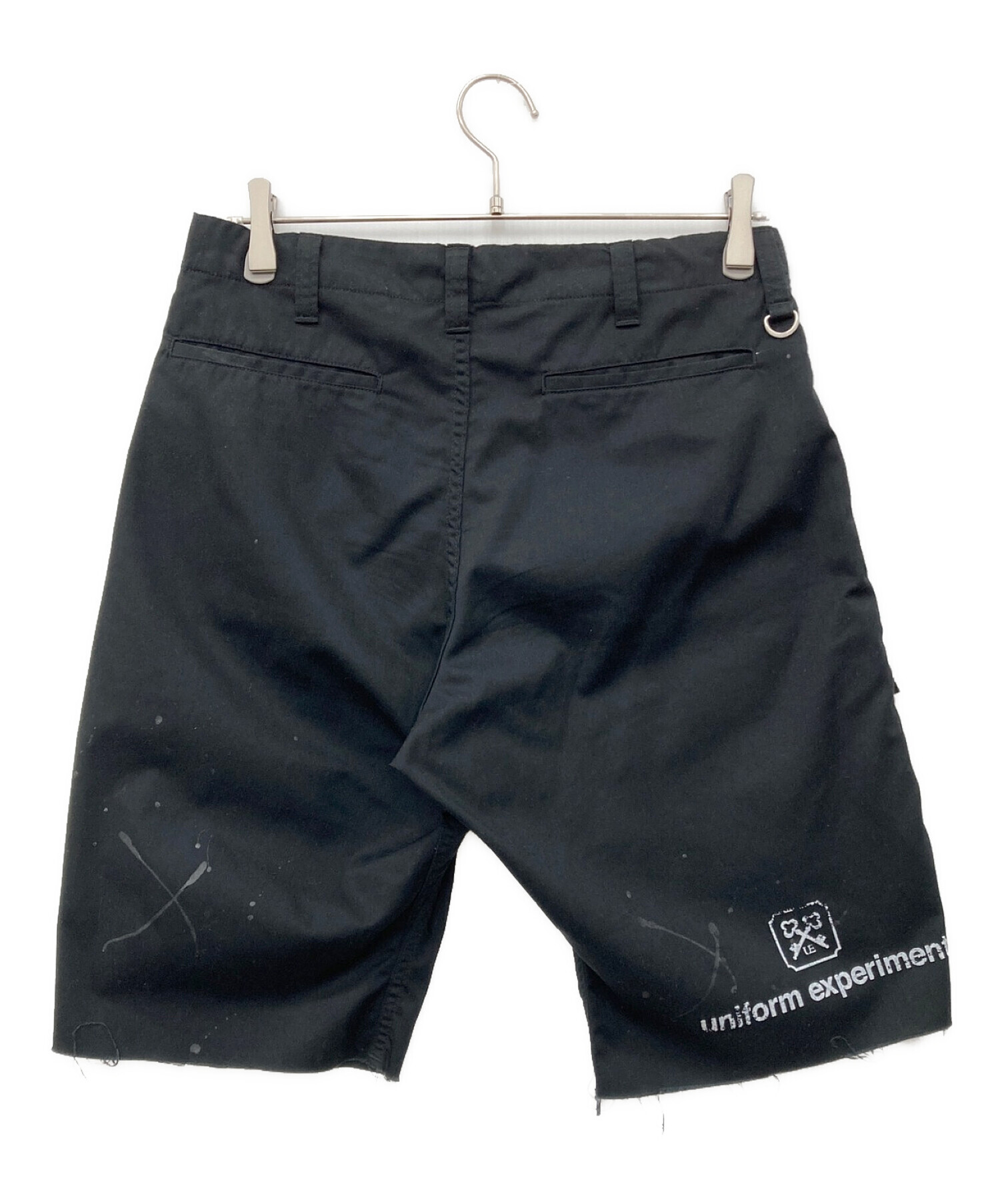 中古・古着通販】uniform experiment (ユニフォームエクスペリメント) DRIPPING SHORTS（ドリッピング ショーツ）  ブラック サイズ:1｜ブランド・古着通販 トレファク公式【TREFAC FASHION】スマホサイト