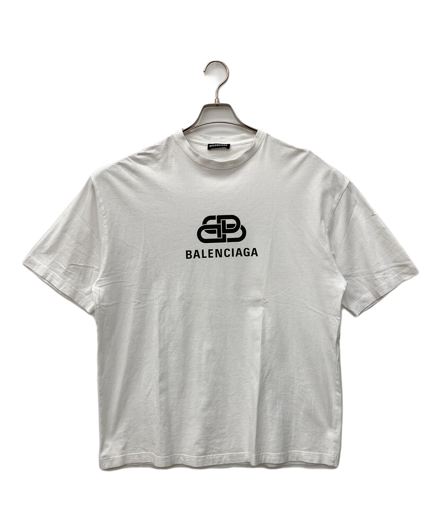 BALENCIAGA (バレンシアガ) BBロゴプリントTシャツ ホワイト サイズ:М