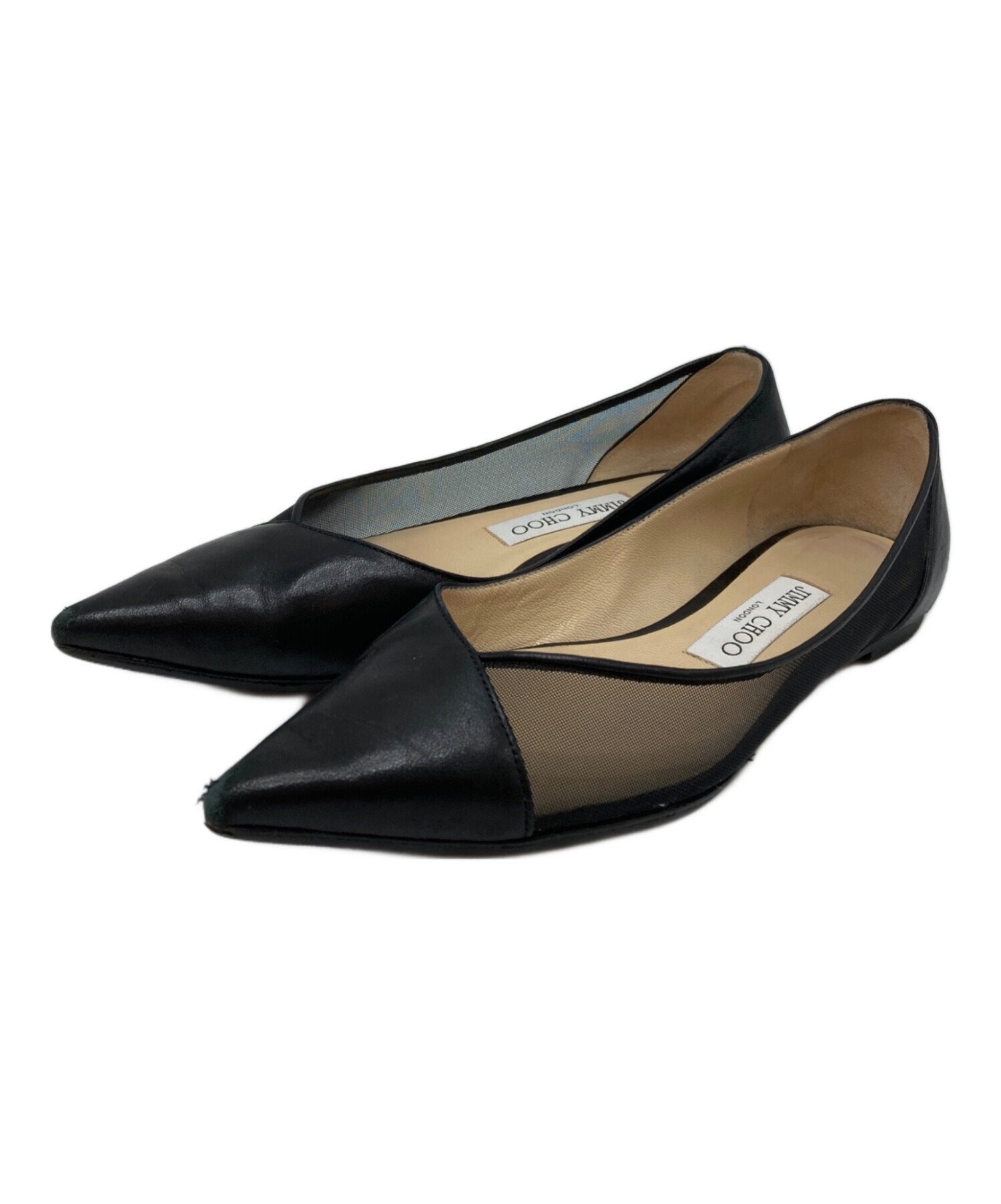 JIMMY CHOO (ジミーチュウ) SAIA FLAT ブラック サイズ:37