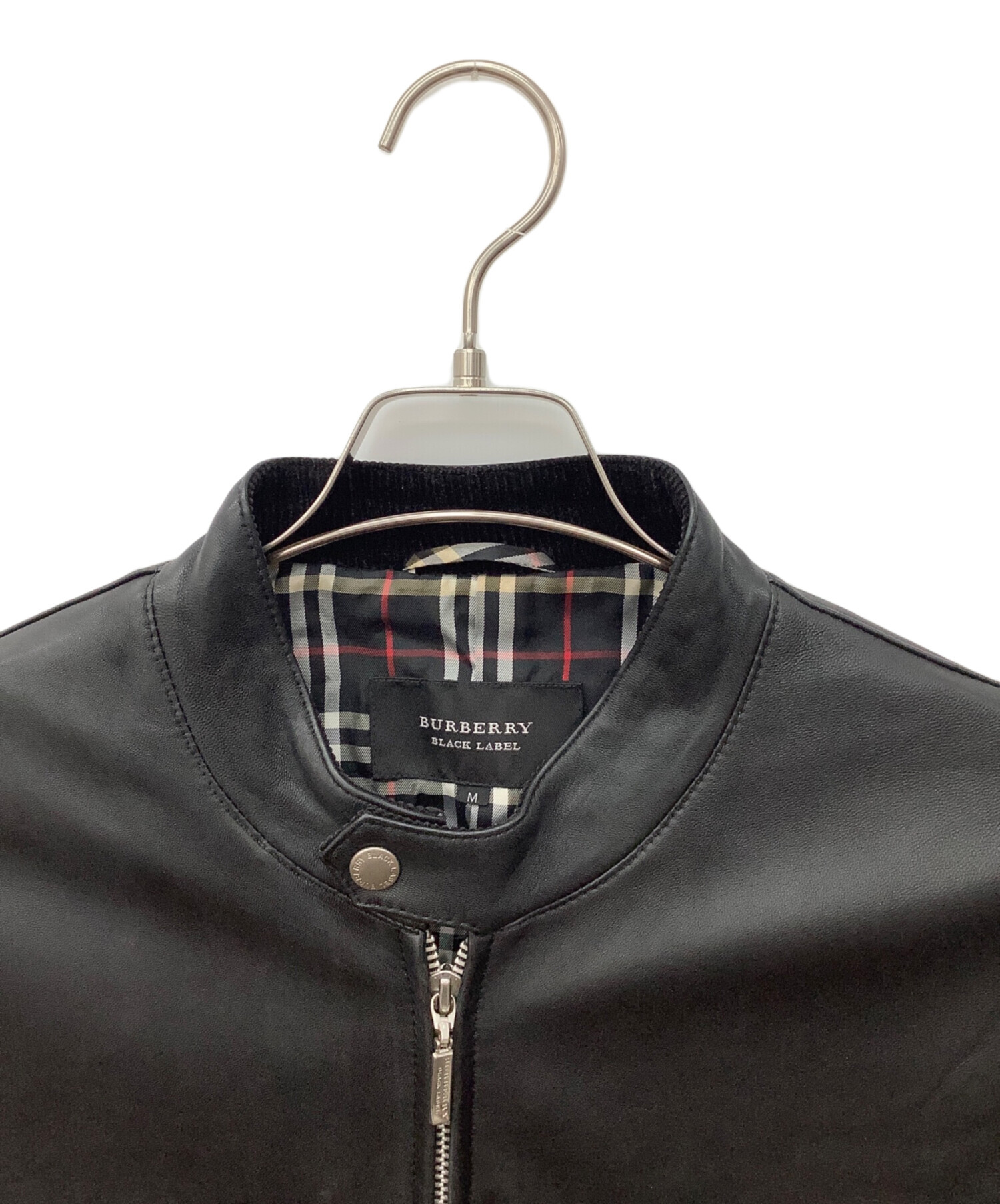 中古・古着通販】BURBERRY BLACK LABEL (バーバリーブラックレーベル) シープレザーシングルライダースジャケット ブラック  サイズ:М｜ブランド・古着通販 トレファク公式【TREFAC FASHION】スマホサイト