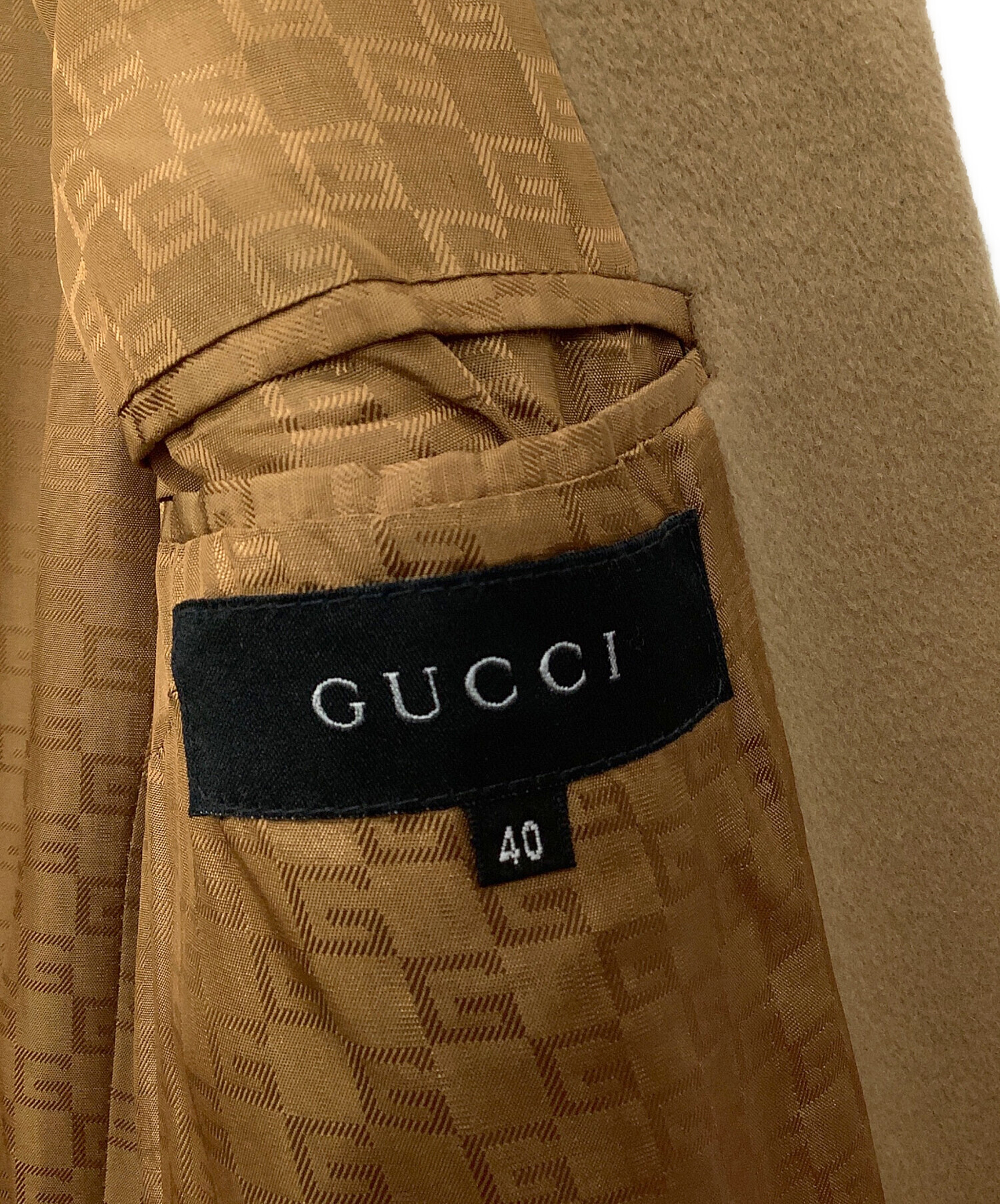 中古・古着通販】GUCCI (グッチ) カシミヤ混ロングコート キャメル サイズ:40｜ブランド・古着通販 トレファク公式【TREFAC  FASHION】スマホサイト