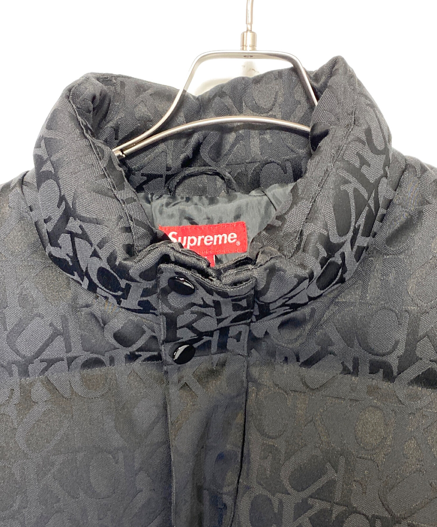 SUPREME (シュプリーム) Fuck Jacquard Puffy Jacket ブラック サイズ:M