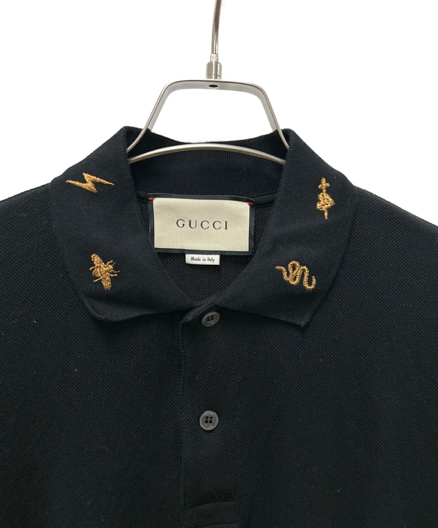 GUCCI (グッチ) 半袖ポロシャツ ブラック サイズ:SIZE M