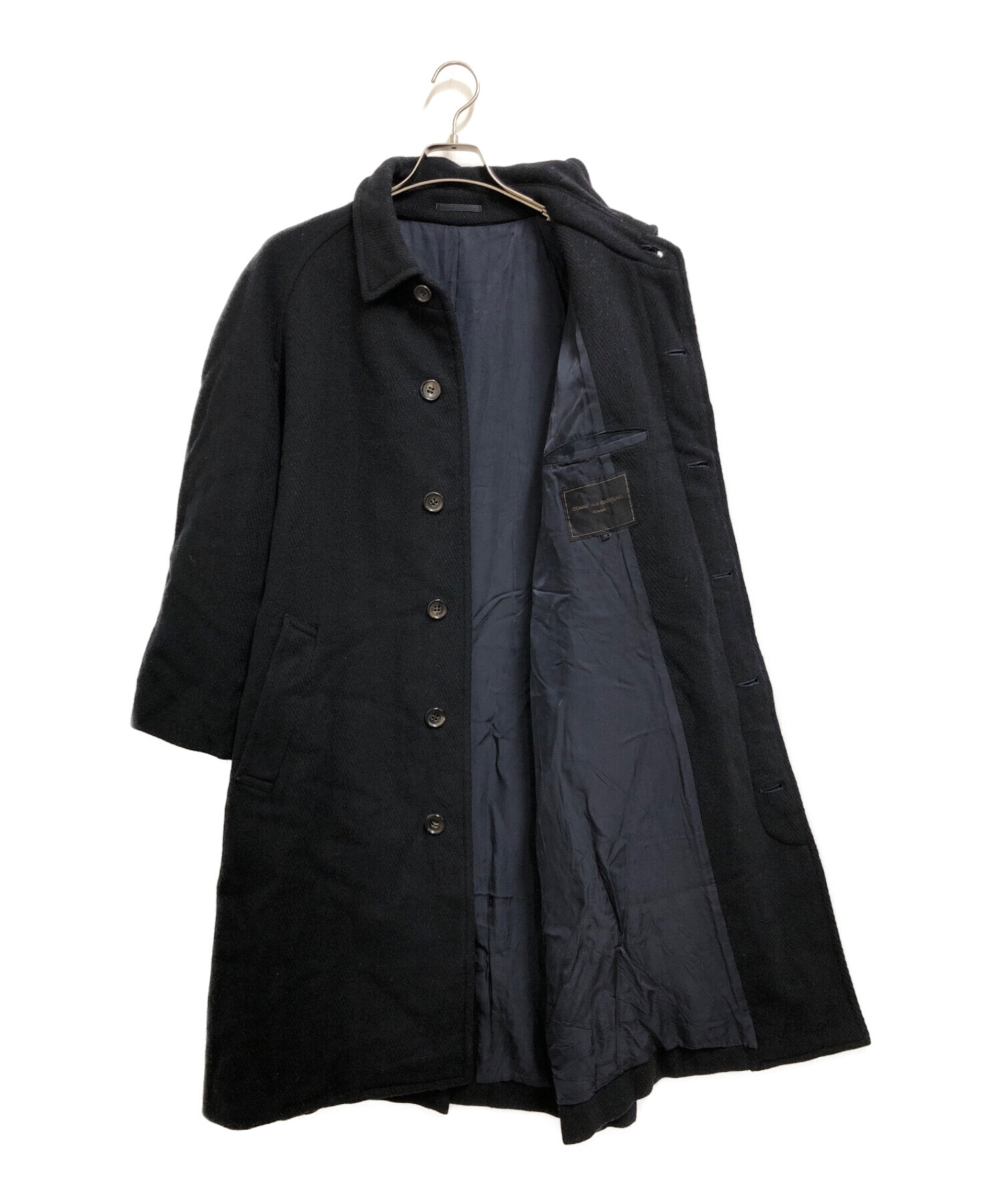 中古・古着通販】COMME des GARCONS HOMME (コムデギャルソン オム) ロングコート ブラック サイズ:SIZE M｜ブランド・古着通販  トレファク公式【TREFAC FASHION】スマホサイト