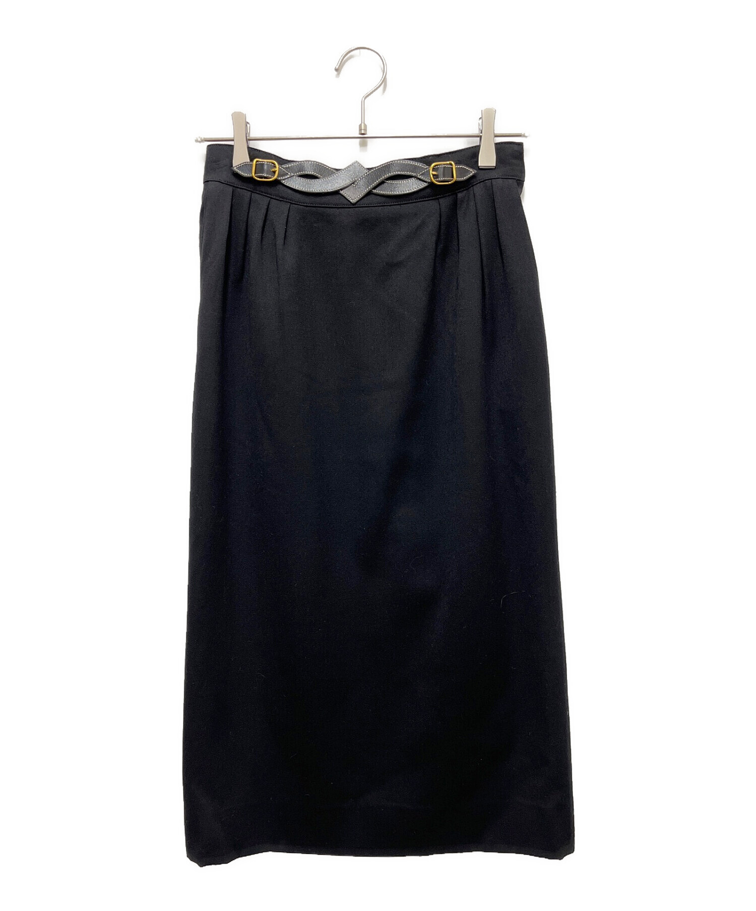 HERMES (エルメス) ヴィンテージロングスカート ブラック サイズ:SIZE 38