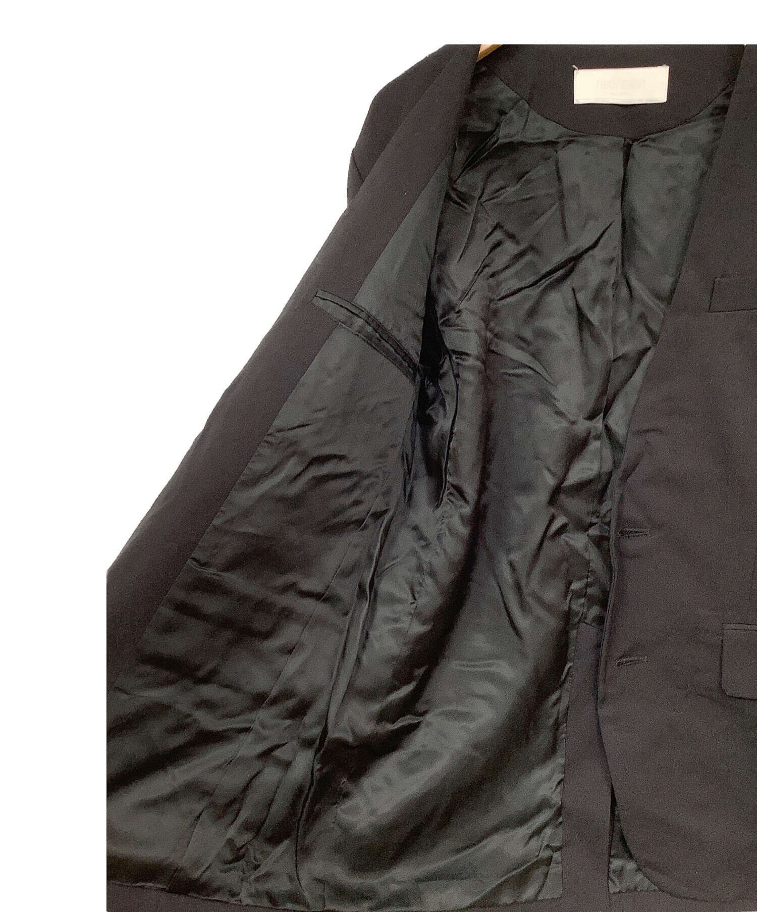 NEON SIGN (ネオンサイン) ノーカラージャケット ブラック サイズ:44 未使用品