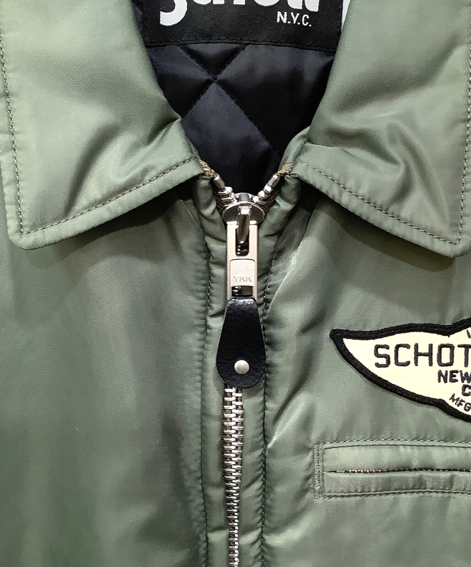 海外直送 【295】Schott ナイロンジャケット グリーン XL ナイロン