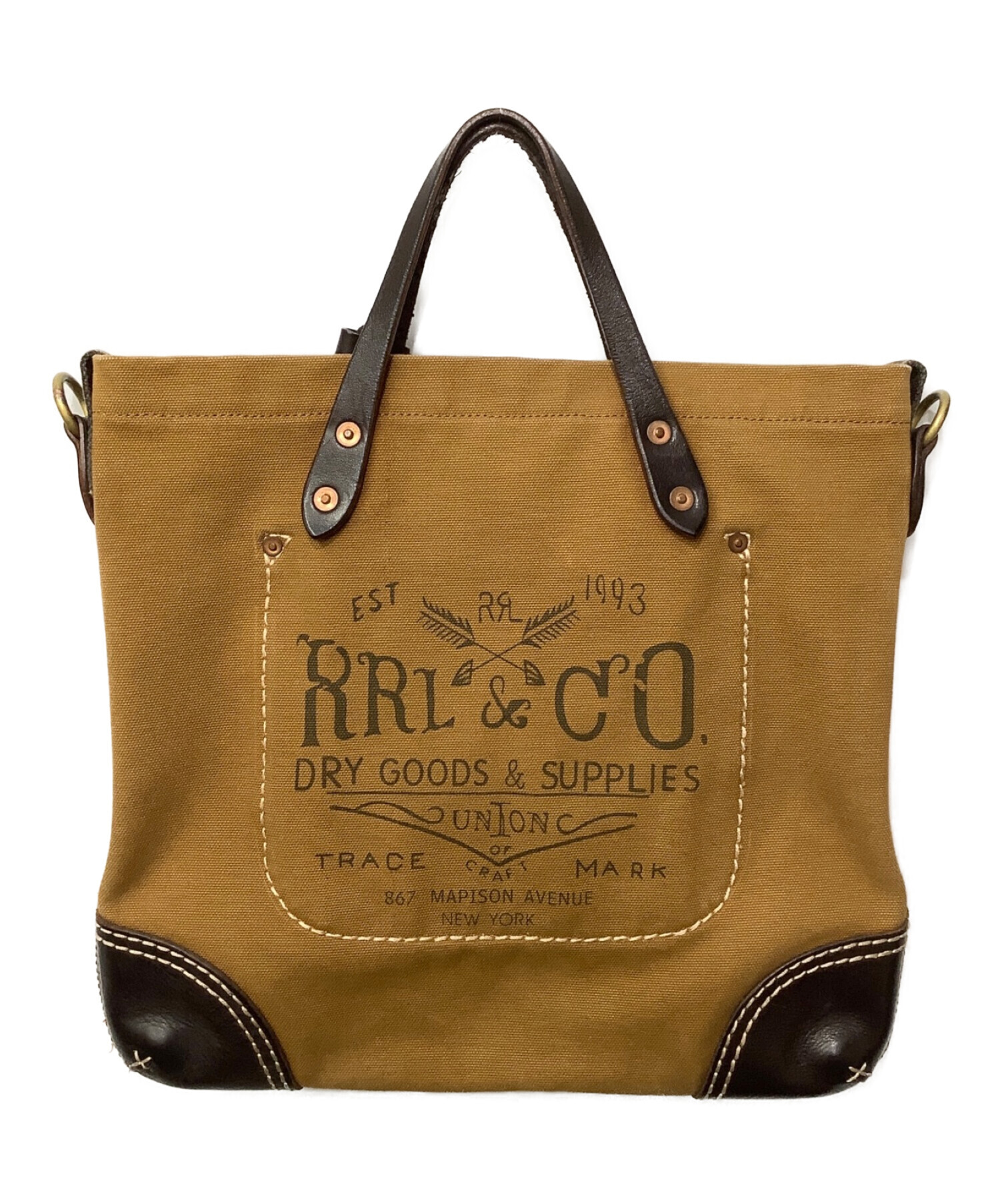 RRL (ダブルアールエル) キャンバス2WAYバッグ ブラウン