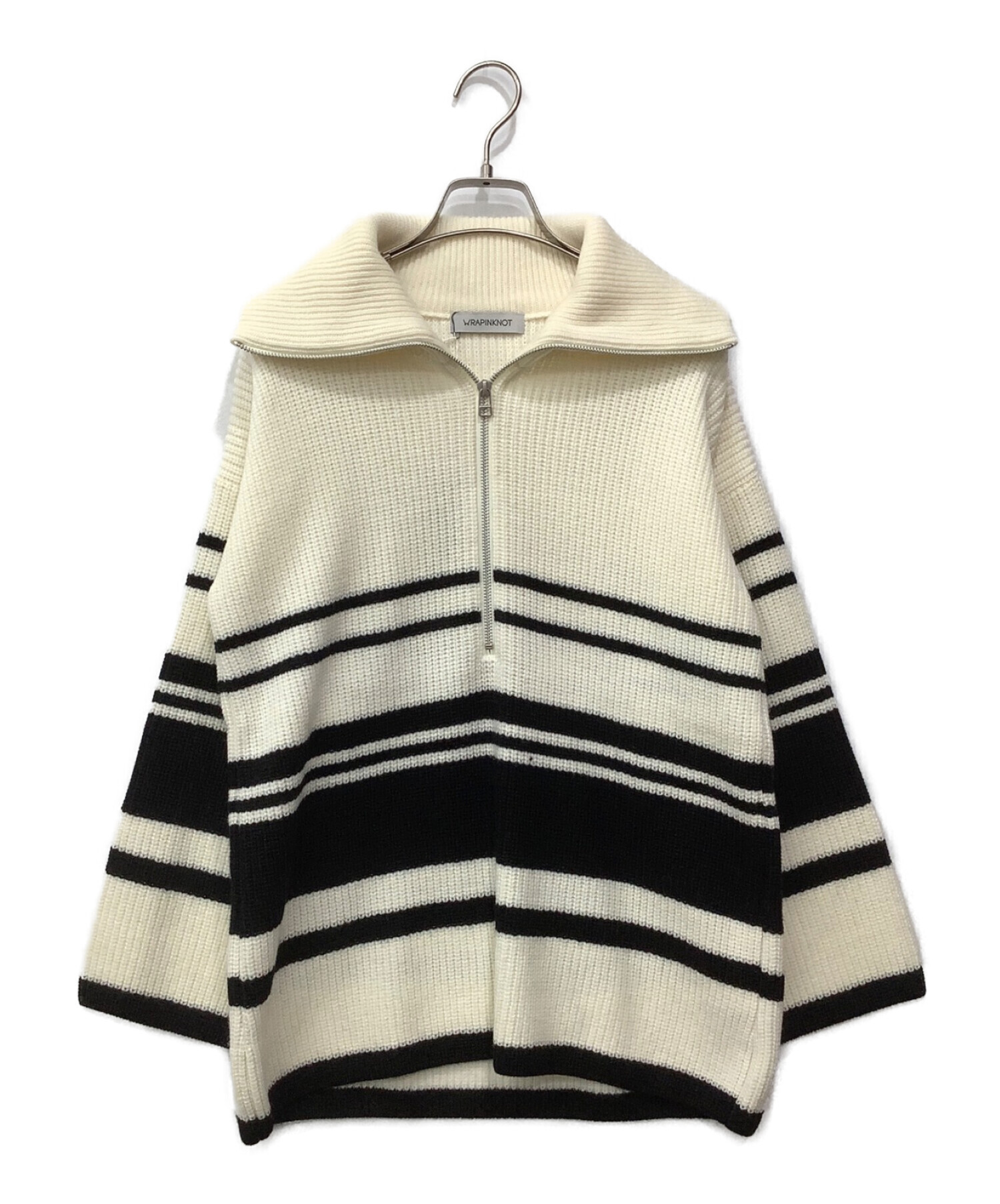 中古・古着通販】WRAPINKNOT (ラッピンノット) OVERSIZE BORDER KNIT ベージュ×ブラック 未使用品｜ブランド・古着通販  トレファク公式【TREFAC FASHION】スマホサイト