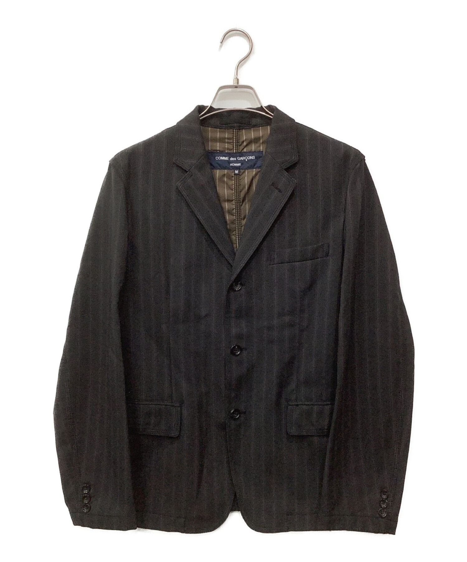 中古・古着通販】COMME des GARCONS HOMME (コムデギャルソン オム) ストライプ3Bジャケット グレー サイズ:M｜ブランド・古着通販  トレファク公式【TREFAC FASHION】スマホサイト