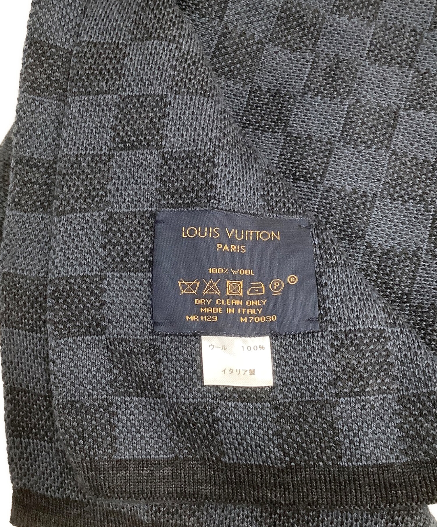 中古・古着通販】LOUIS VUITTON (ルイ ヴィトン) エシャルプ・プティ ダミエ マフラー グレー｜ブランド・古着通販  トレファク公式【TREFAC FASHION】スマホサイト