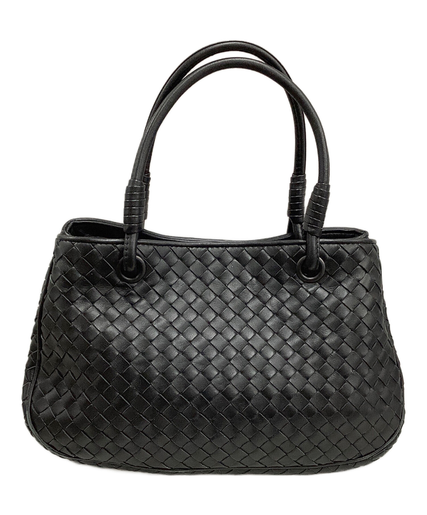 中古・古着通販】BOTTEGA VENETA (ボッテガベネタ) サッチェルハンドバッグ ブラック｜ブランド・古着通販 トレファク公式【TREFAC  FASHION】スマホサイト