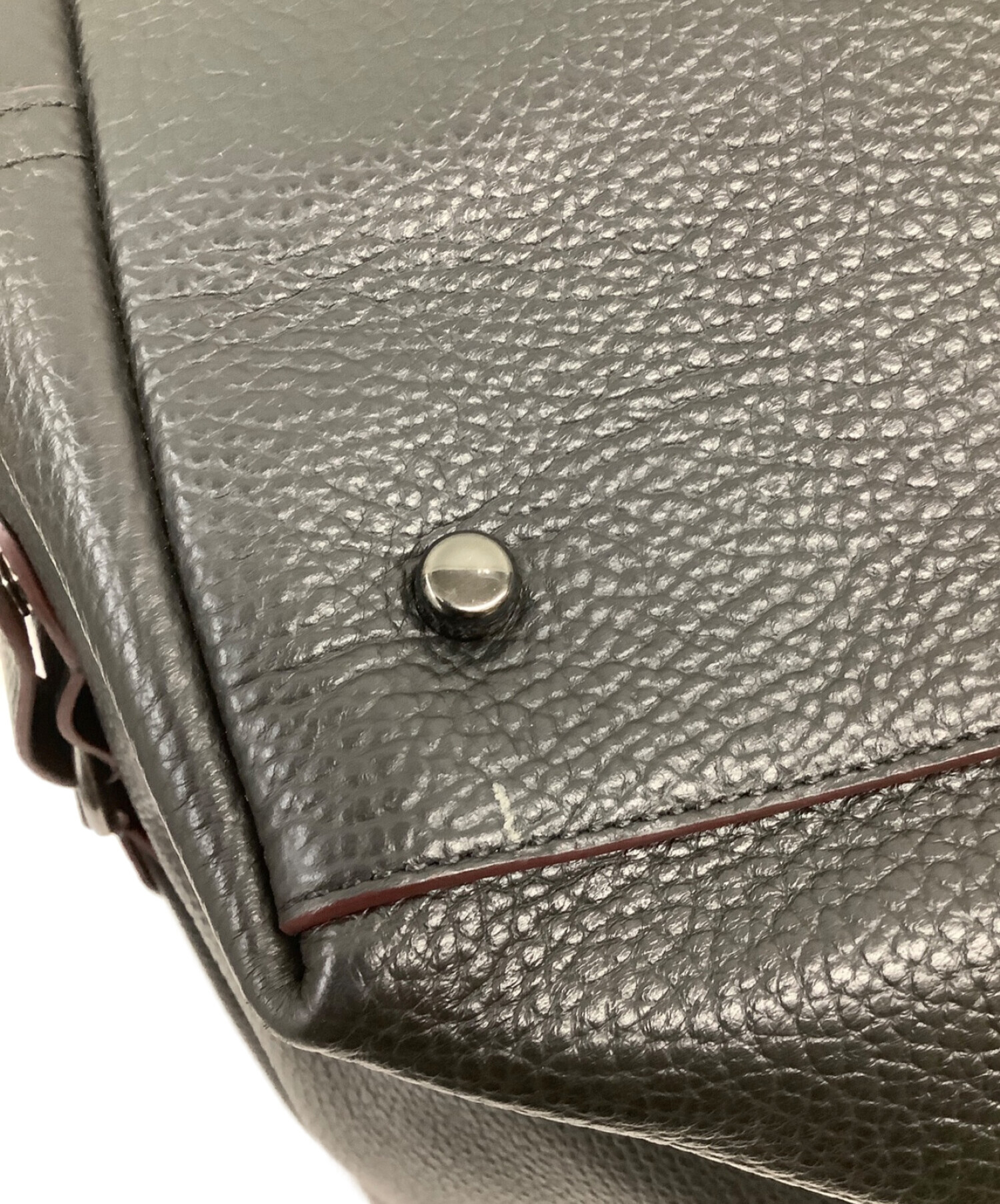 中古・古着通販】COACH (コーチ) レザーダッフルバッグ ブラック