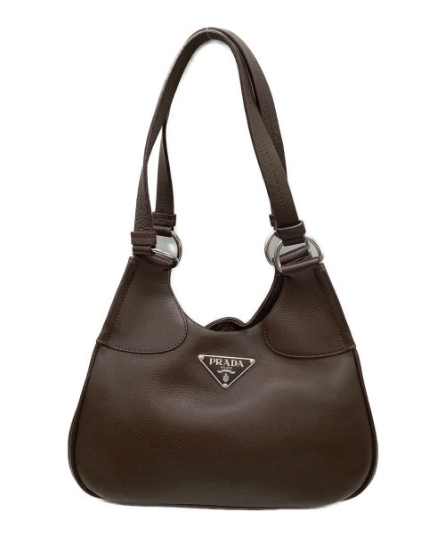 【中古・古着通販】PRADA (プラダ) レザーショルダーバッグ