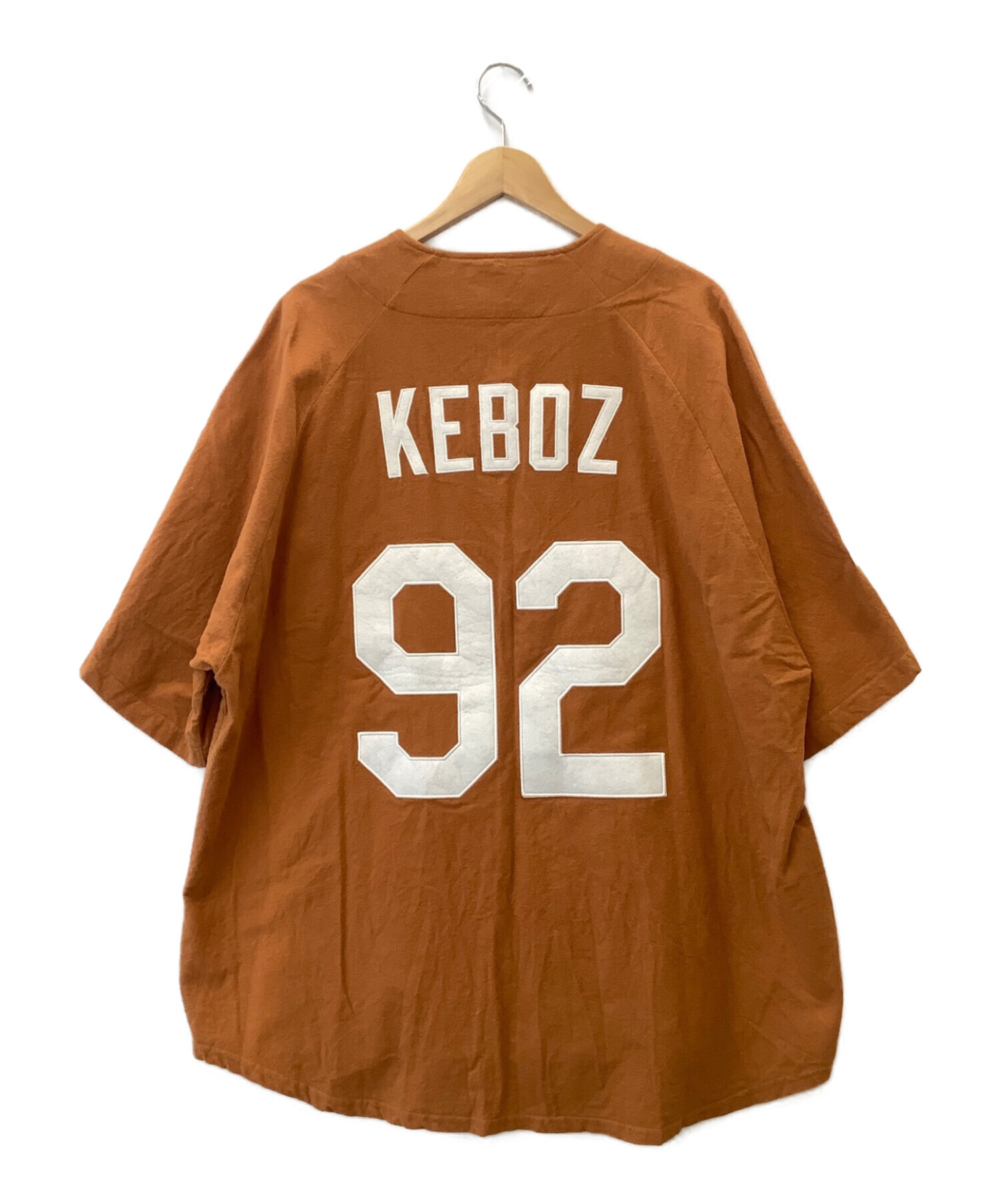 KEBOZ (ケボズ) フランネルベースボールシャツ ブラウン サイズ:Ｌ