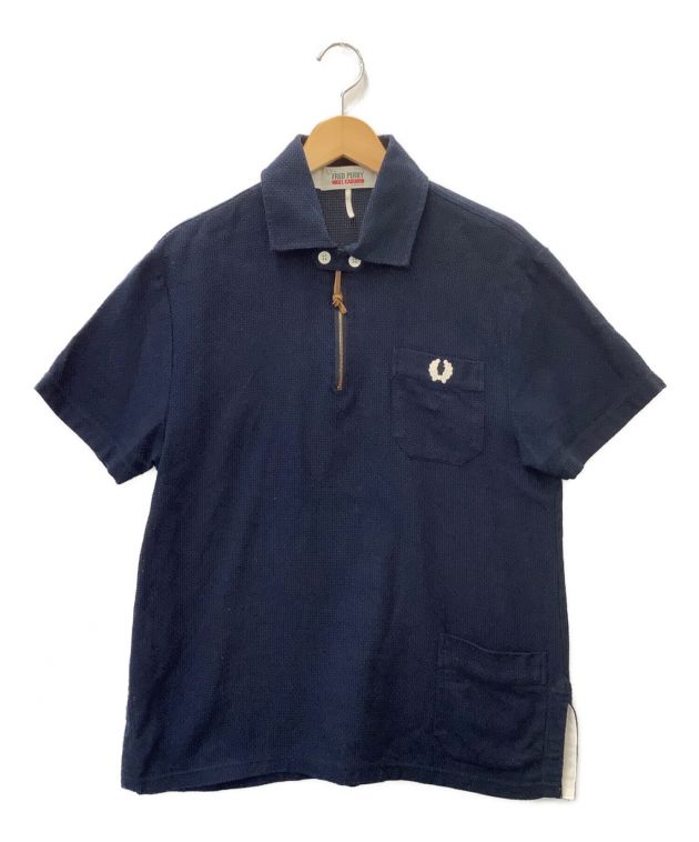 中古・古着通販】FRED PERRY (フレッドペリ) NIGEL CABOURN (ナイジェル・ケーボン) ハーフジップ半袖ポロシャツ ネイビー  サイズ:38｜ブランド・古着通販 トレファク公式【TREFAC FASHION】スマホサイト