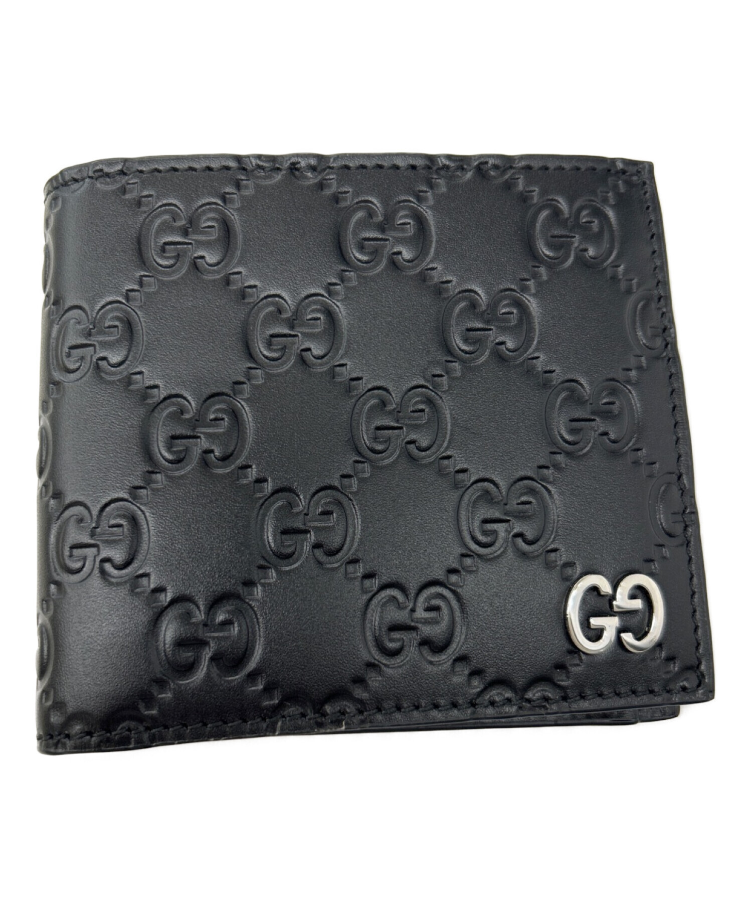 中古・古着通販】GUCCI (グッチ) 2つ折り財布 ブラック｜ブランド