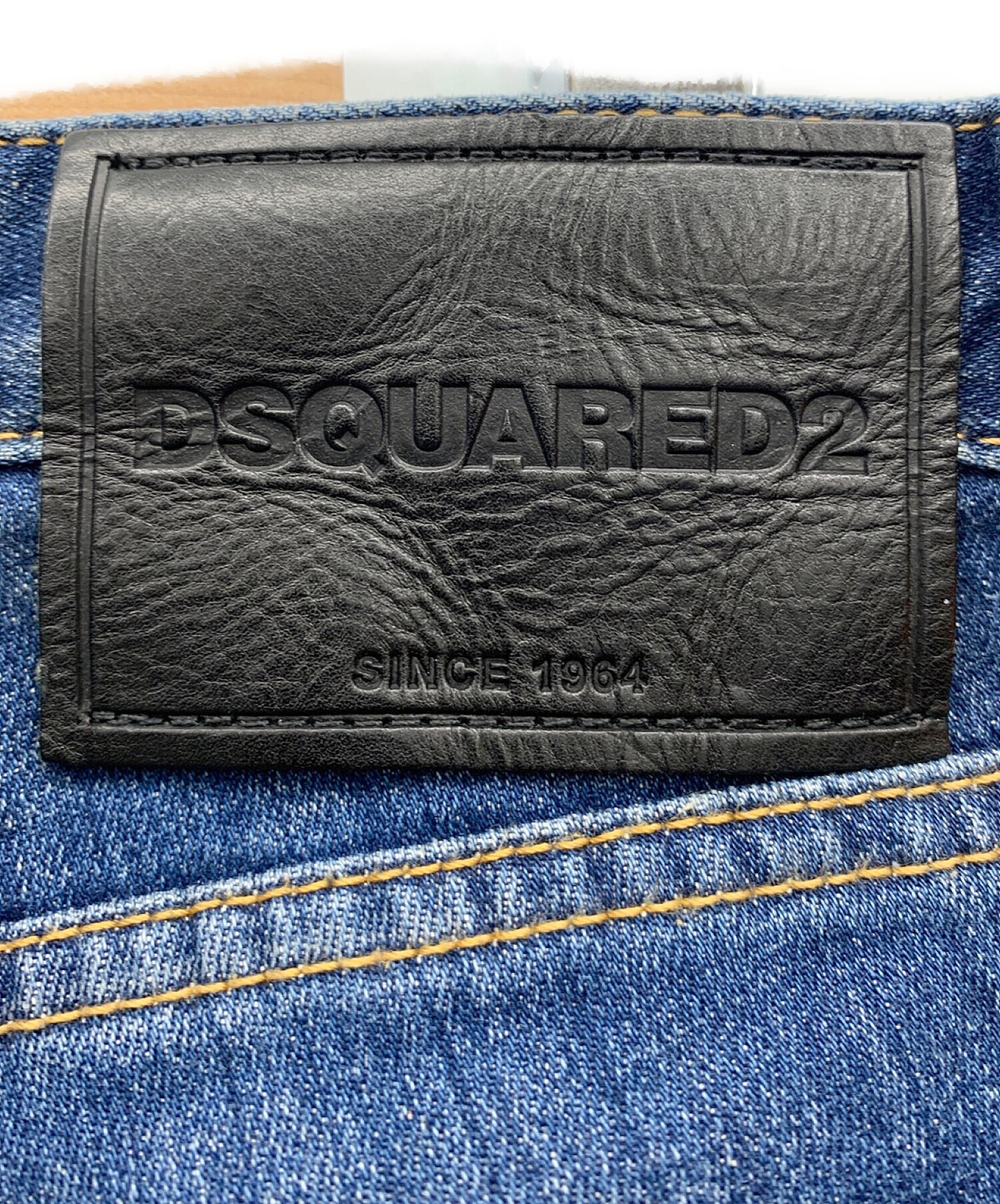 DSQUARED2 (ディースクエアード) ペイント加工デニムパンツ ブルー サイズ:50