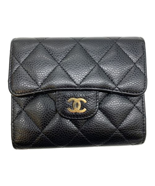 中古・古着通販】CHANEL (シャネル) 2つ折り財布 ブラック｜ブランド 