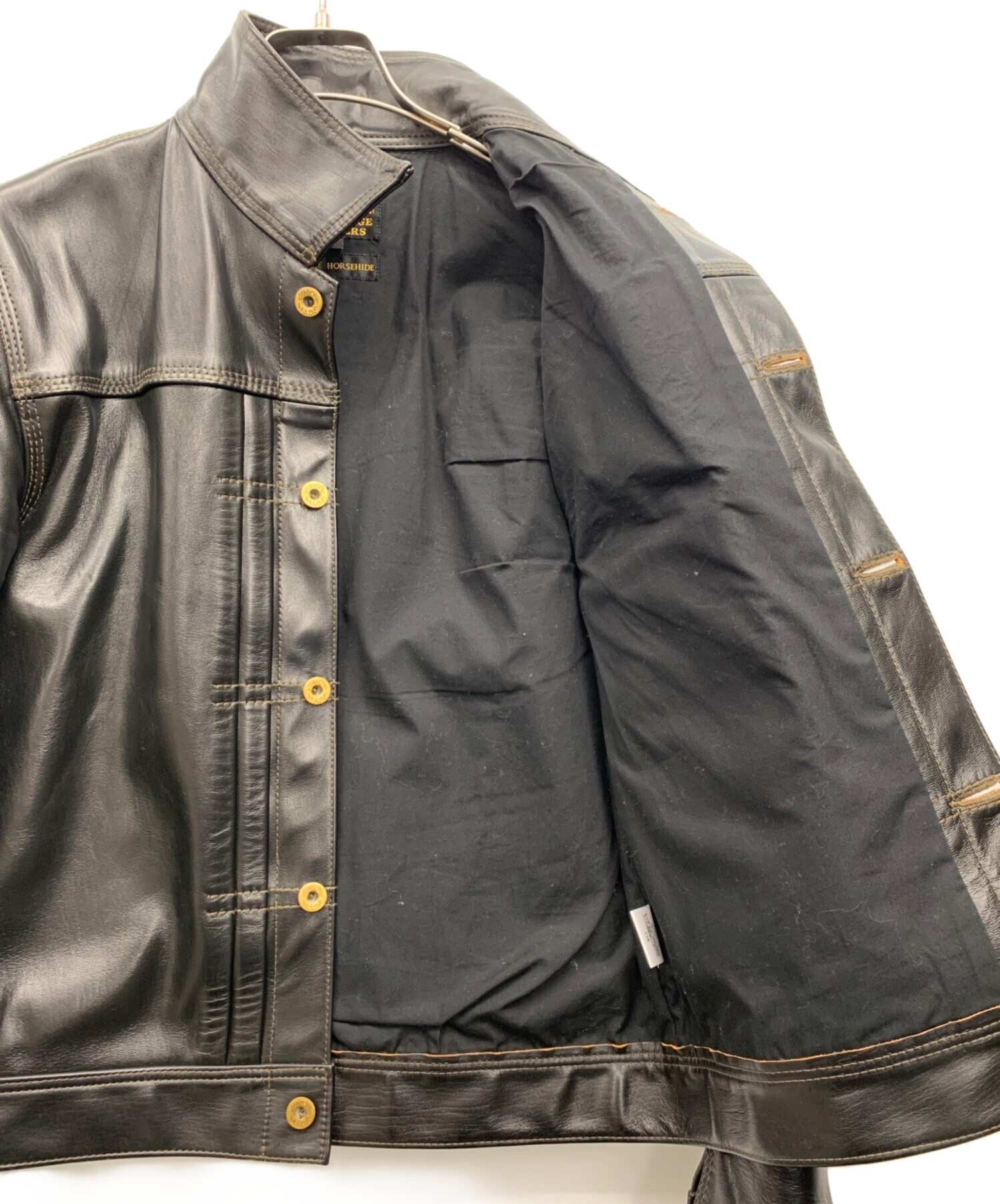 中古・古着通販】HIGH LARGE LEATHERS (ハイラージレザーズ) ホースレザージャケット ブラック サイズ:38｜ブランド・古着通販  トレファク公式【TREFAC FASHION】スマホサイト